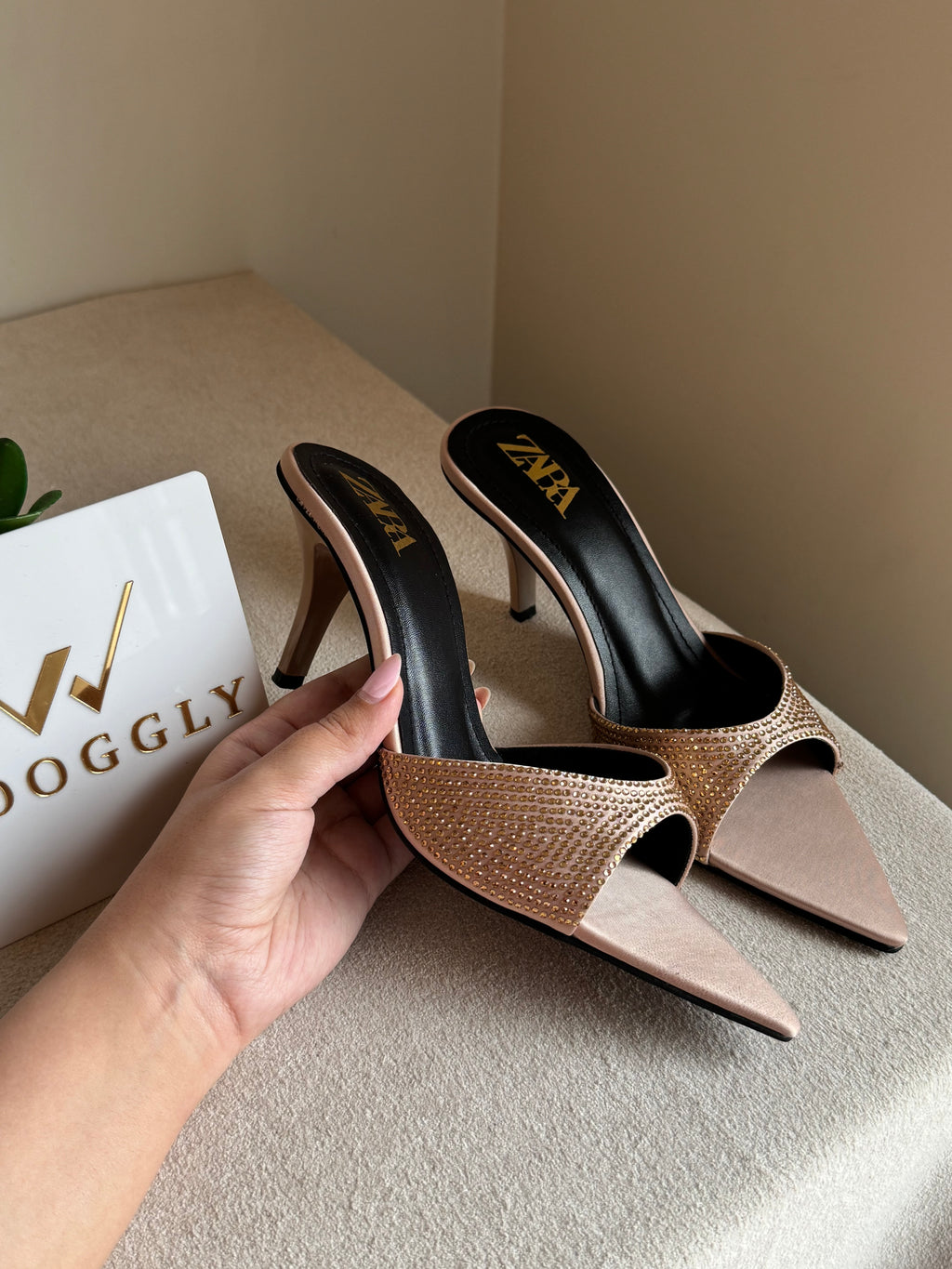 Bling Zara Heels - Beige
