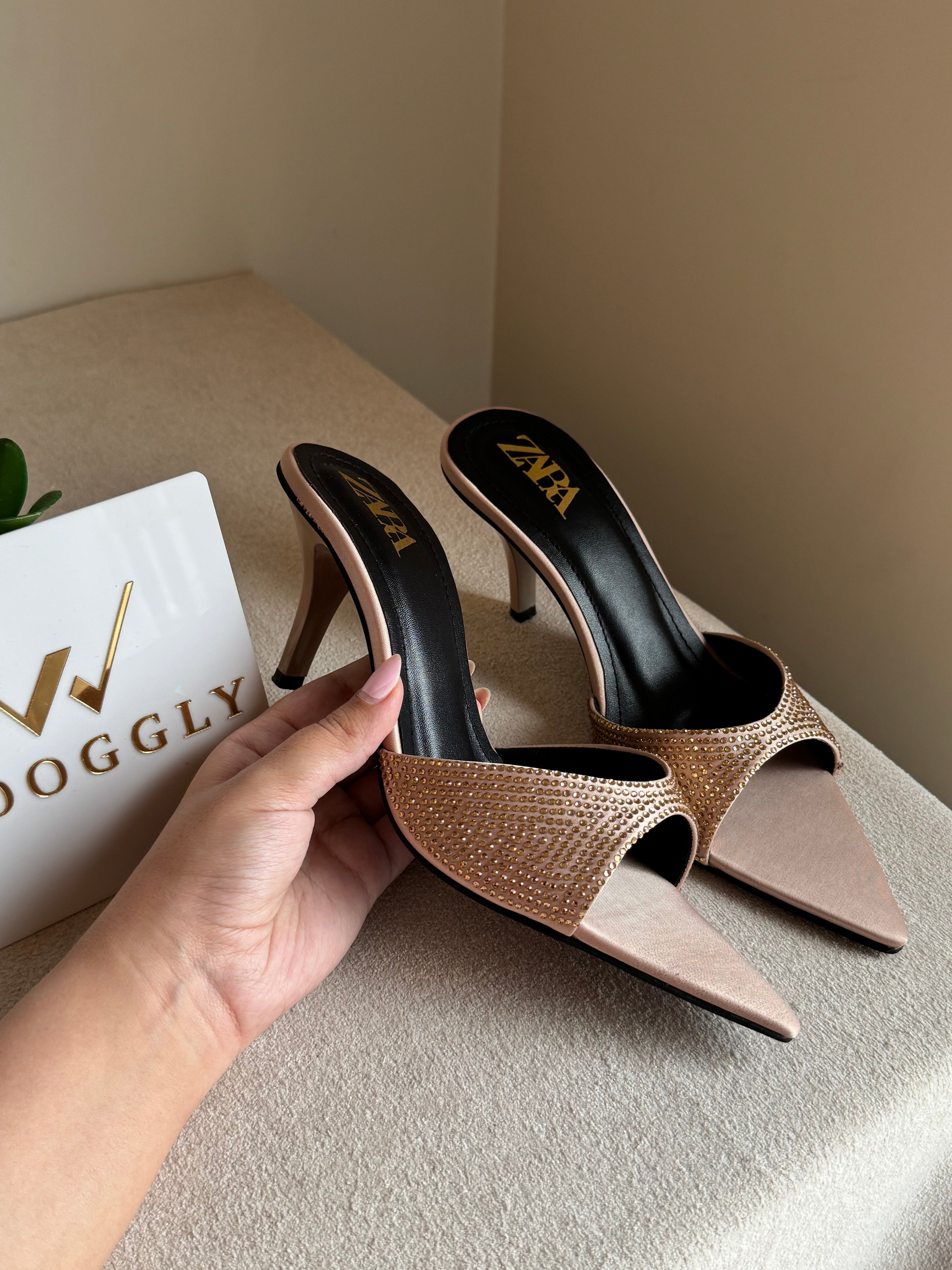 Bling Zara Heels - Beige