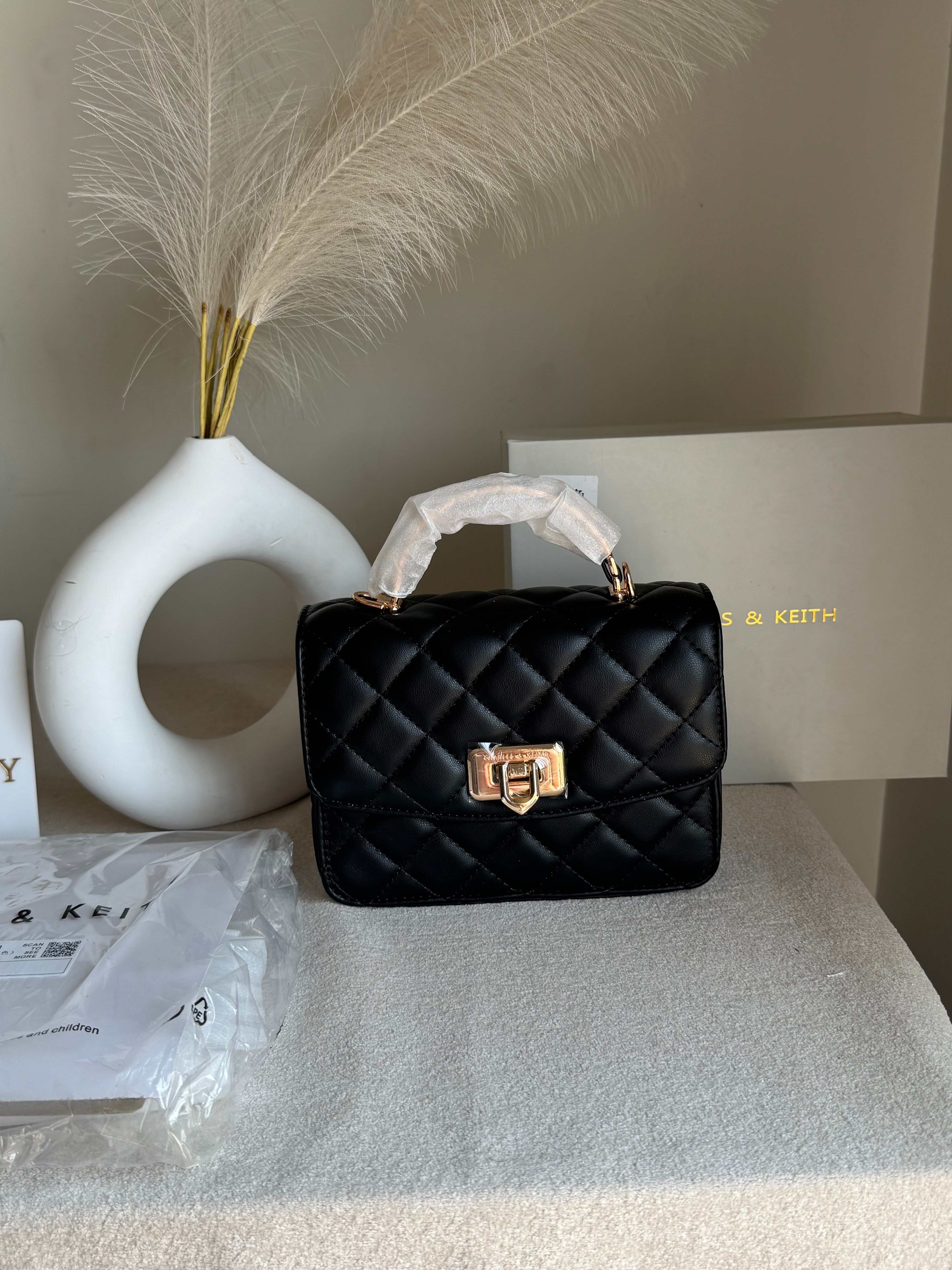 Premium C & K Elora Bag with PROPER PACKING Black