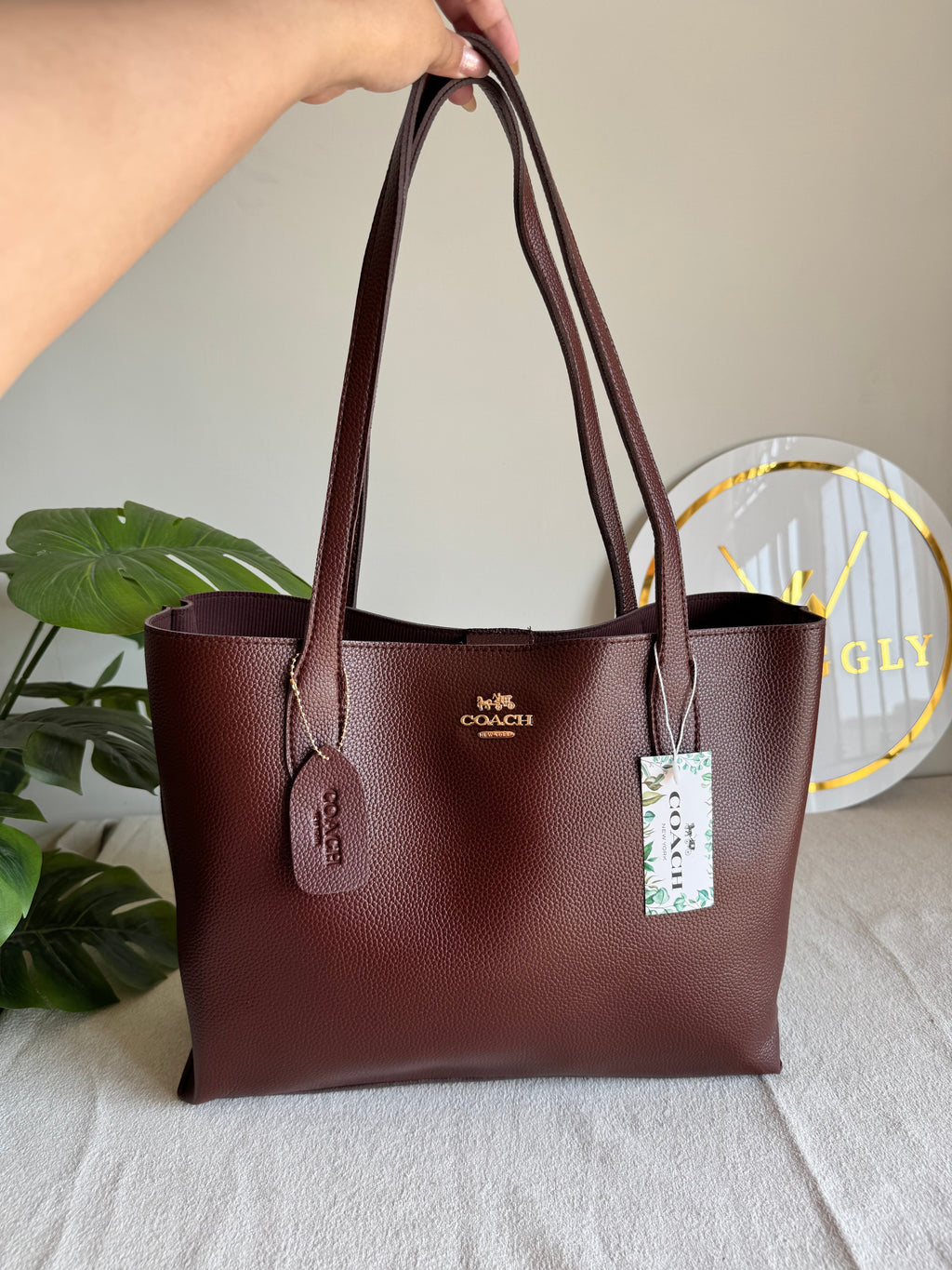 COACH Solid Tote Bag - Chocolate Brown