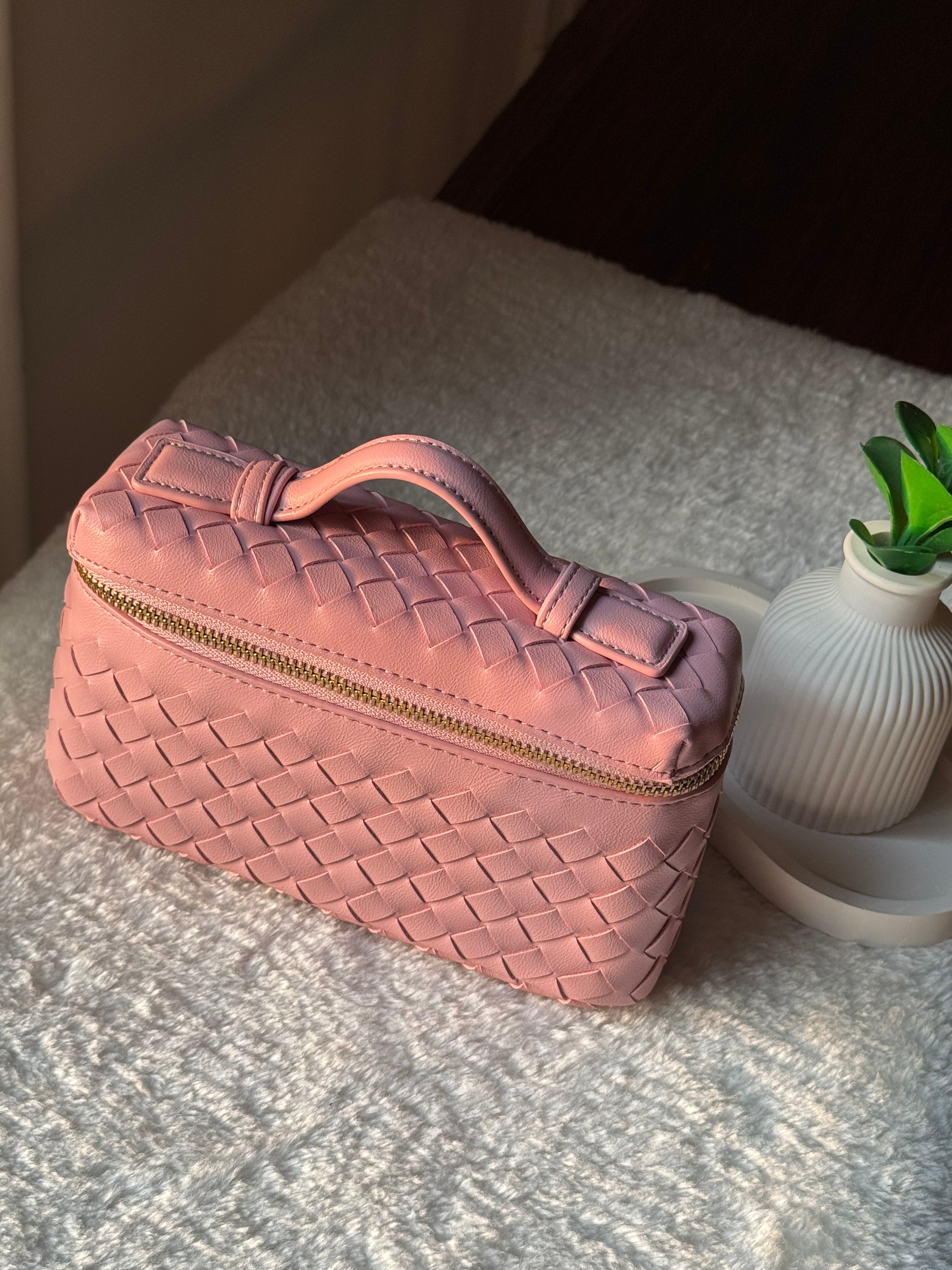 JW Pie Woven Bag with Long Strap (Pink)