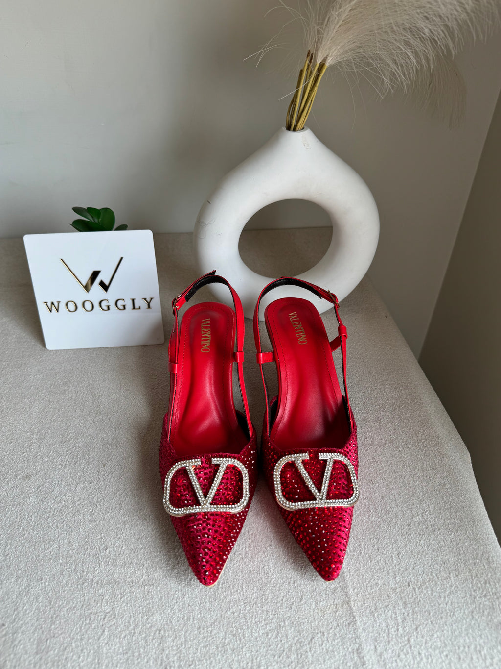 Essential Valentino Red Diamontee Heels