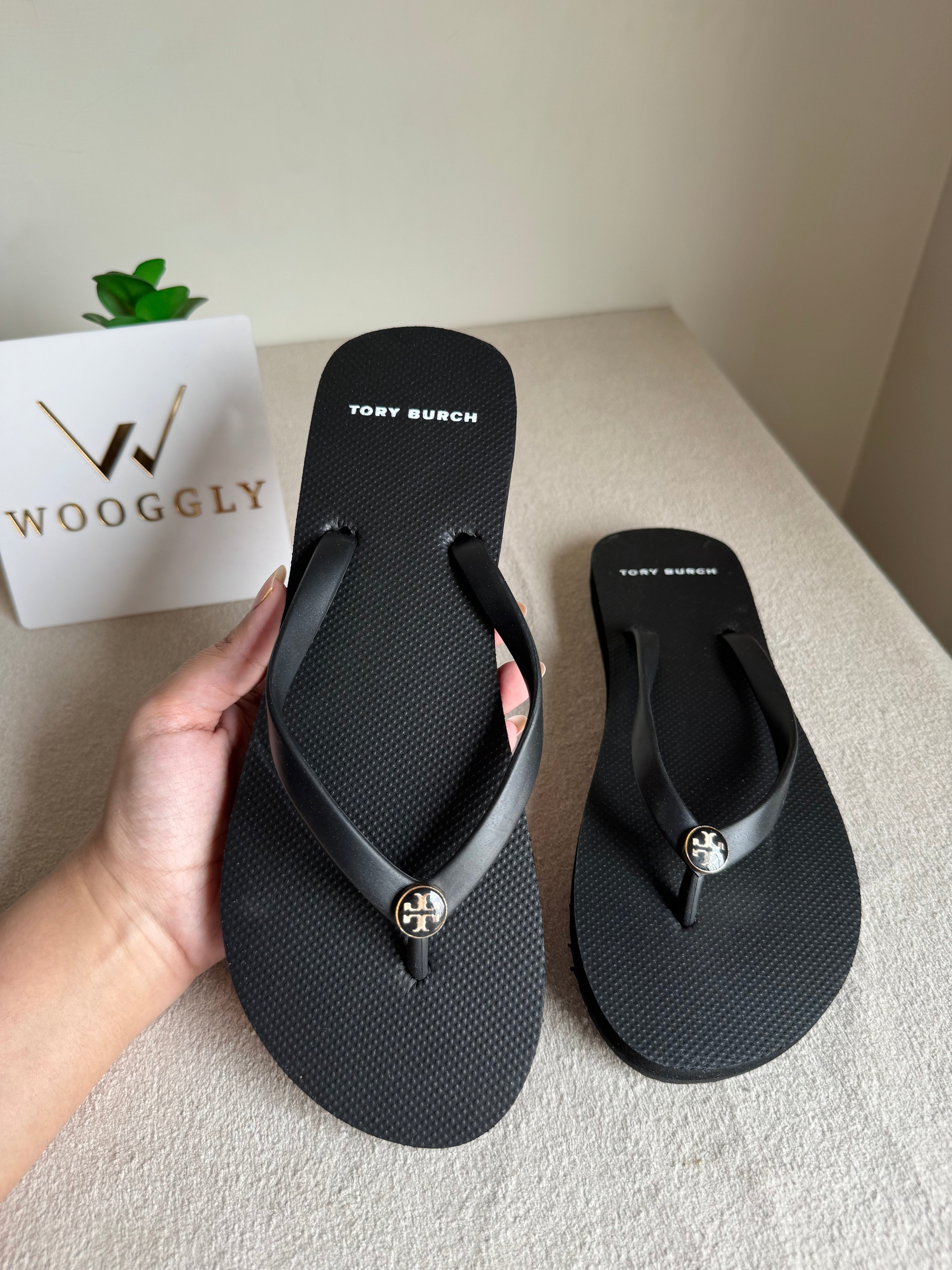 Tory Burch Black Comfy Flip Flops