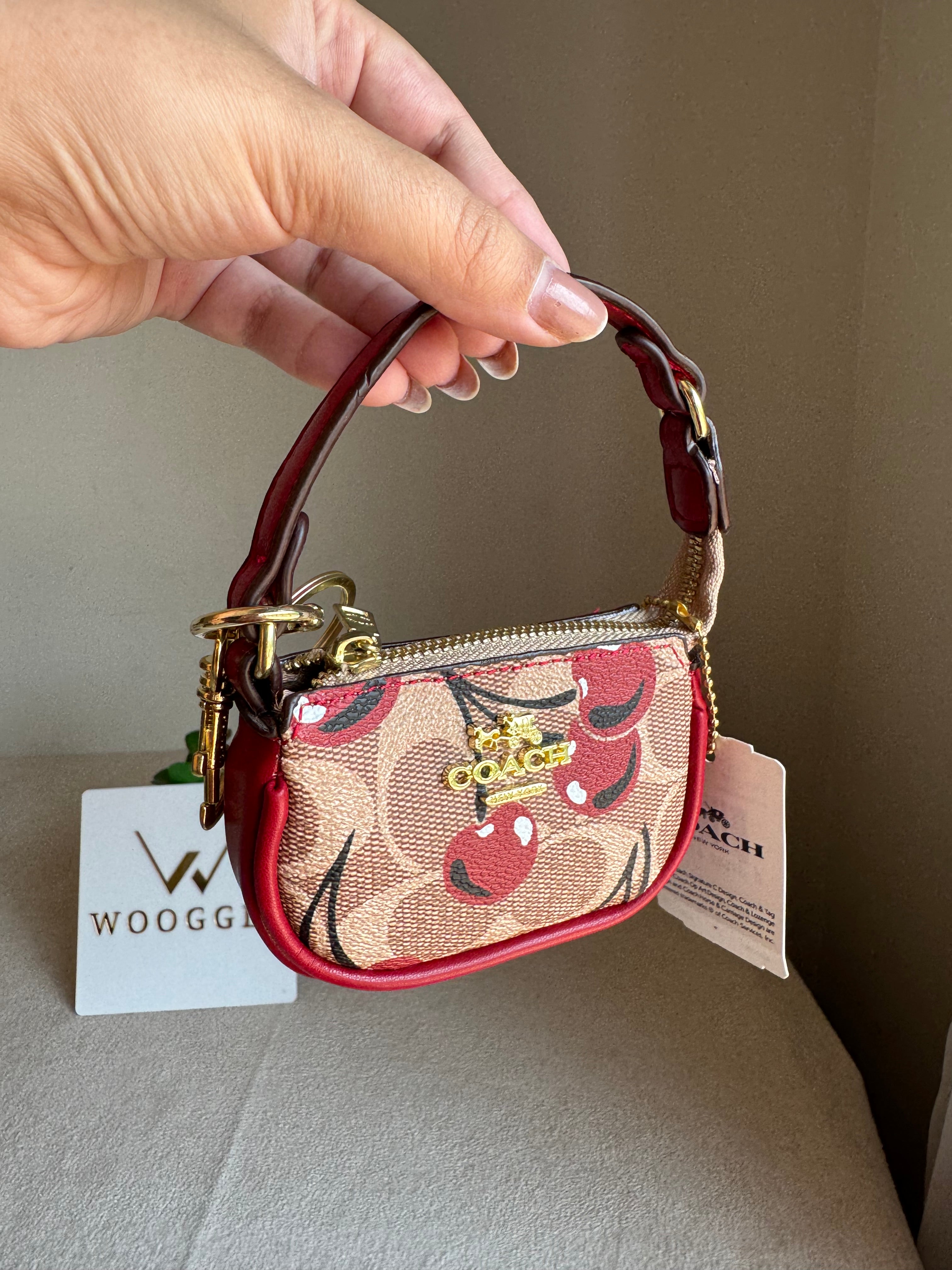 Premium Coach Baby Teri Bag Charm - Maroon