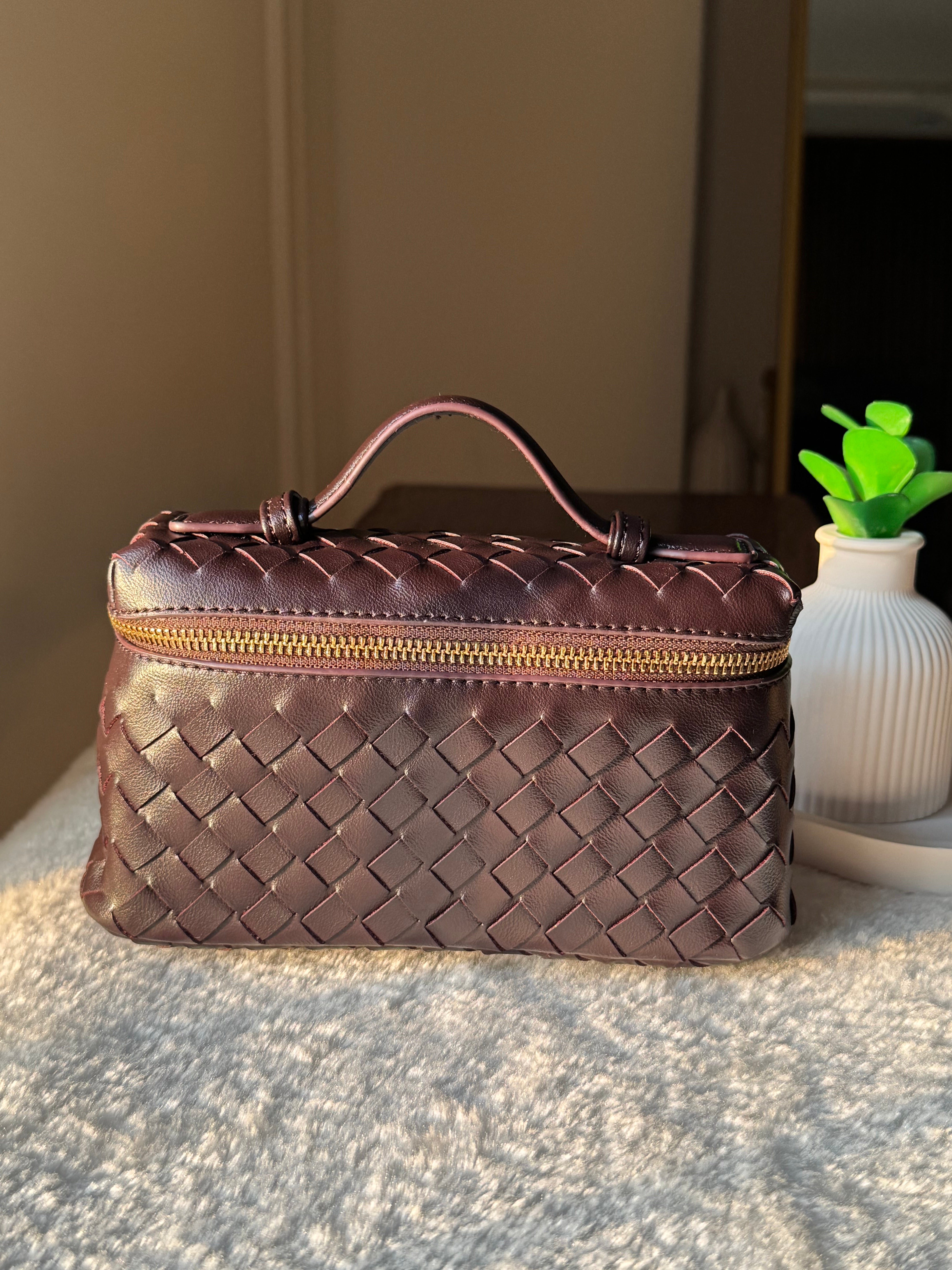 JW Pie Woven Bag with Long Strap (Magenta Purple)