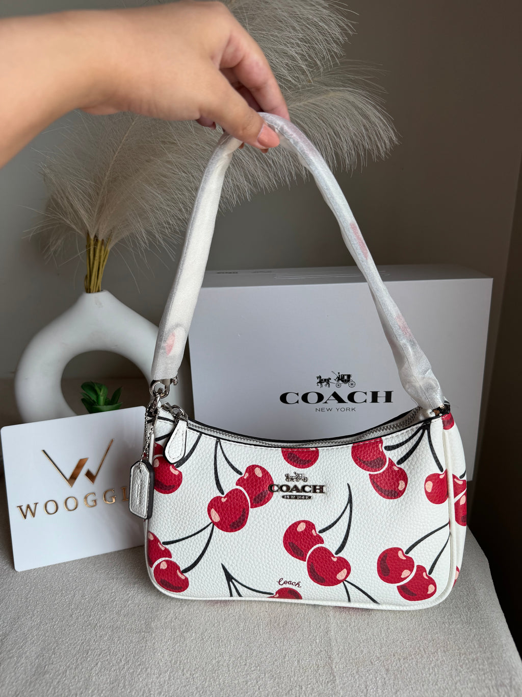 Coach TERI PREMIUM (White with Cherries) - MAGNETIC BOX PACKING