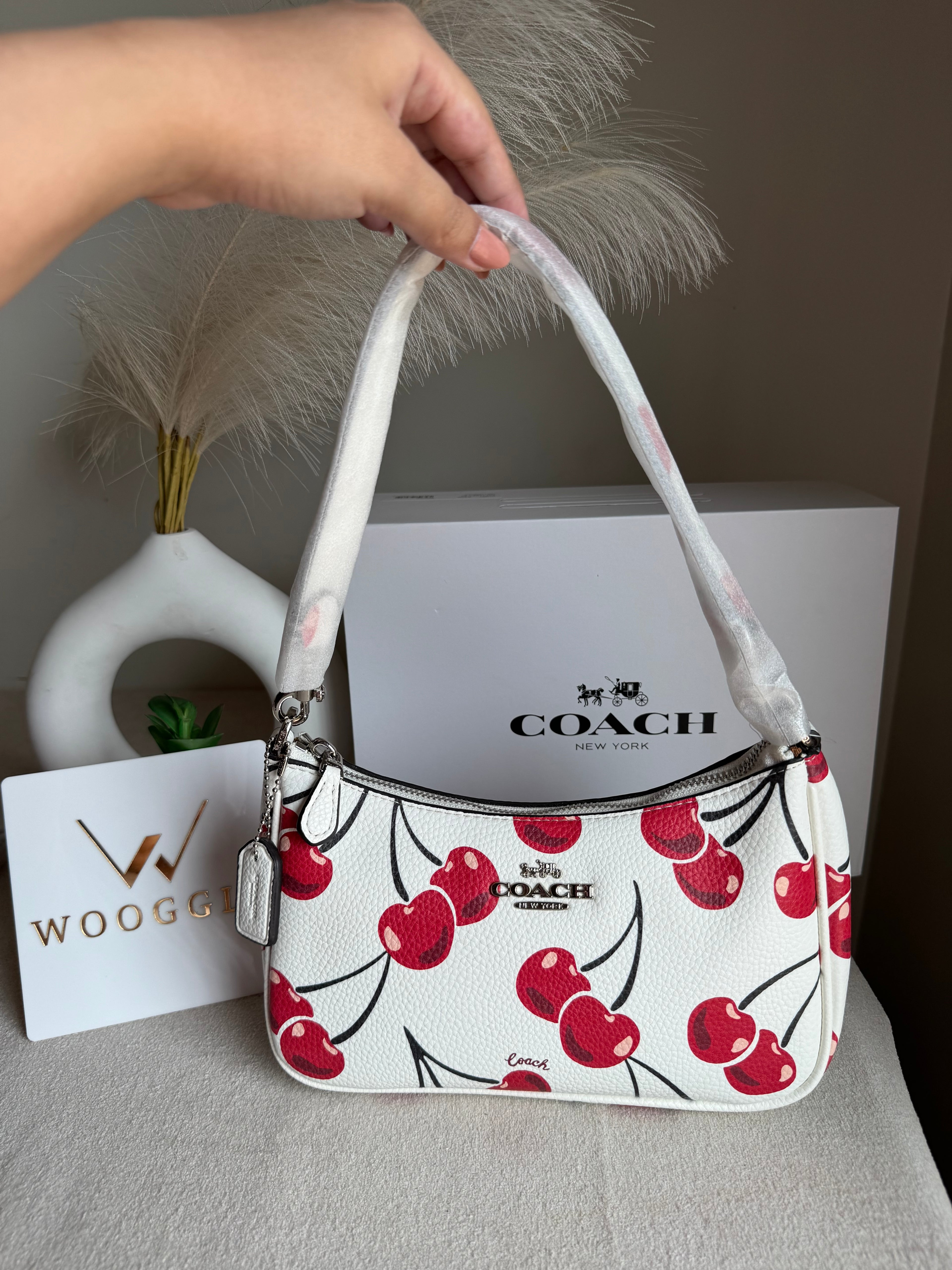 Coach TERI PREMIUM (White with Cherries) - MAGNETIC BOX PACKING