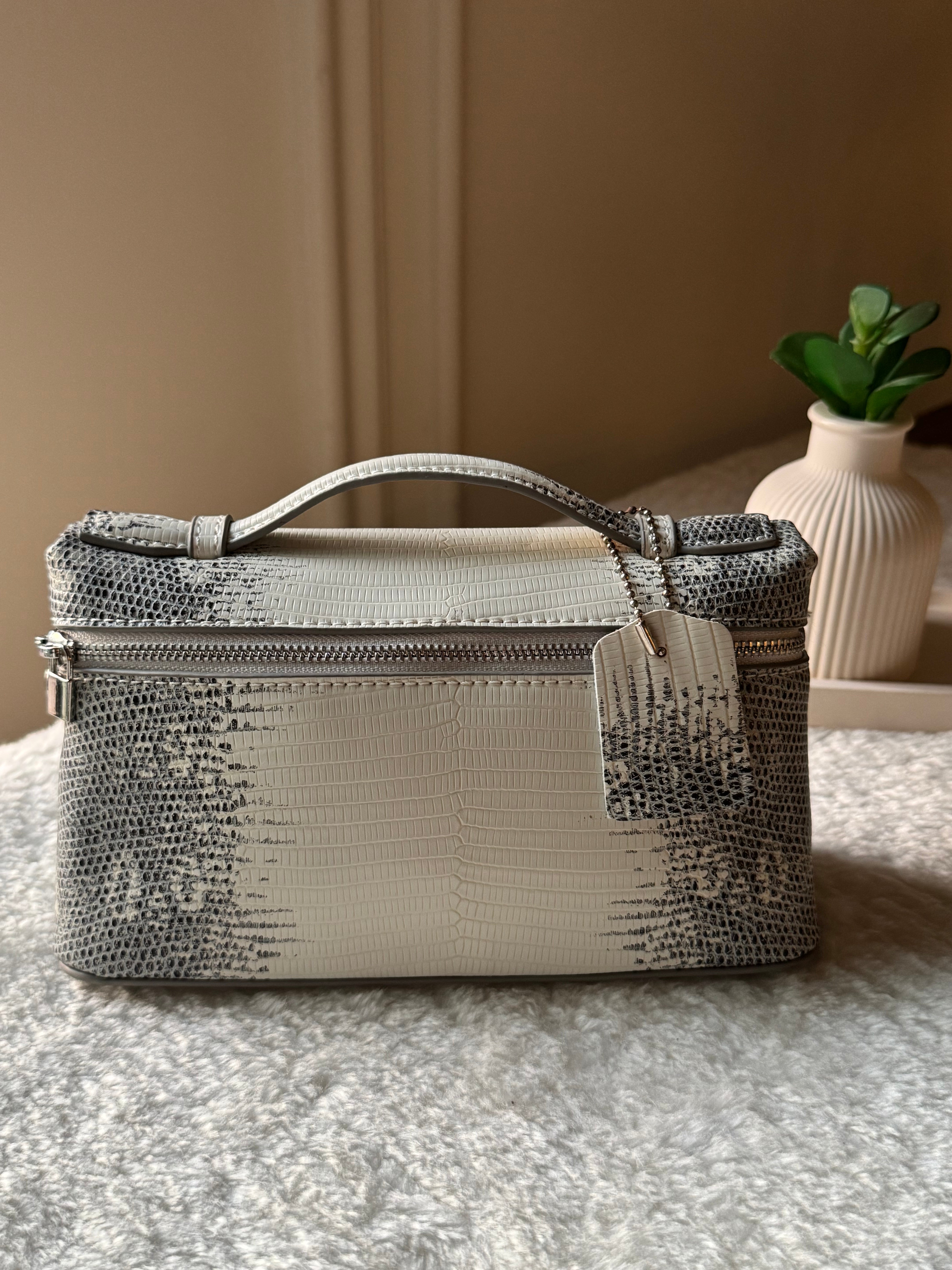 Loro Piana Inspired Pouch Bag (White Textured)