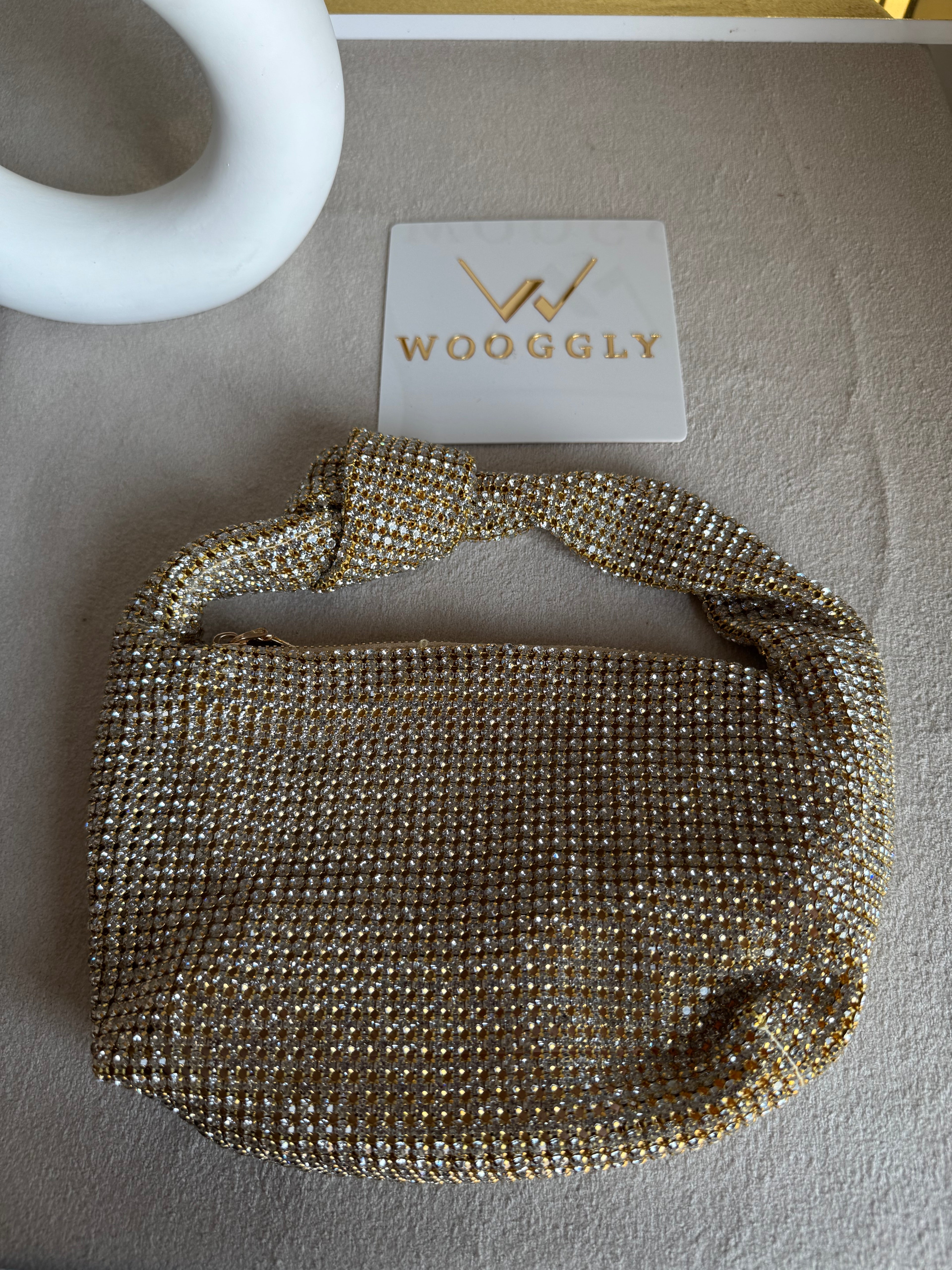 Party Wear Rhinestone Bow Bag - Butter Yellow