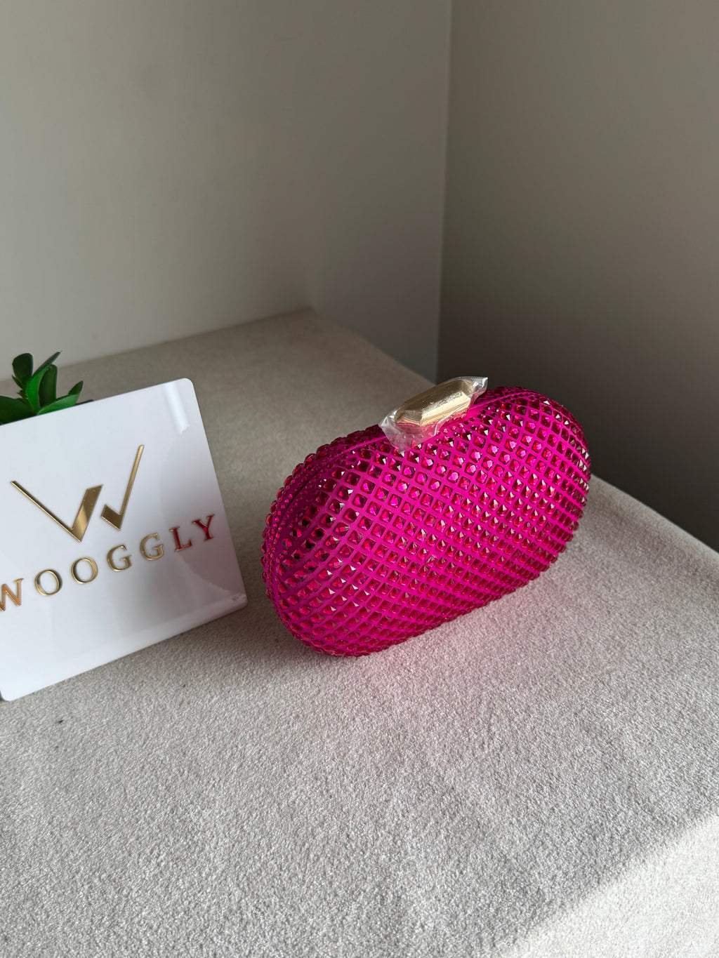 Belle Clutch Hot Pink