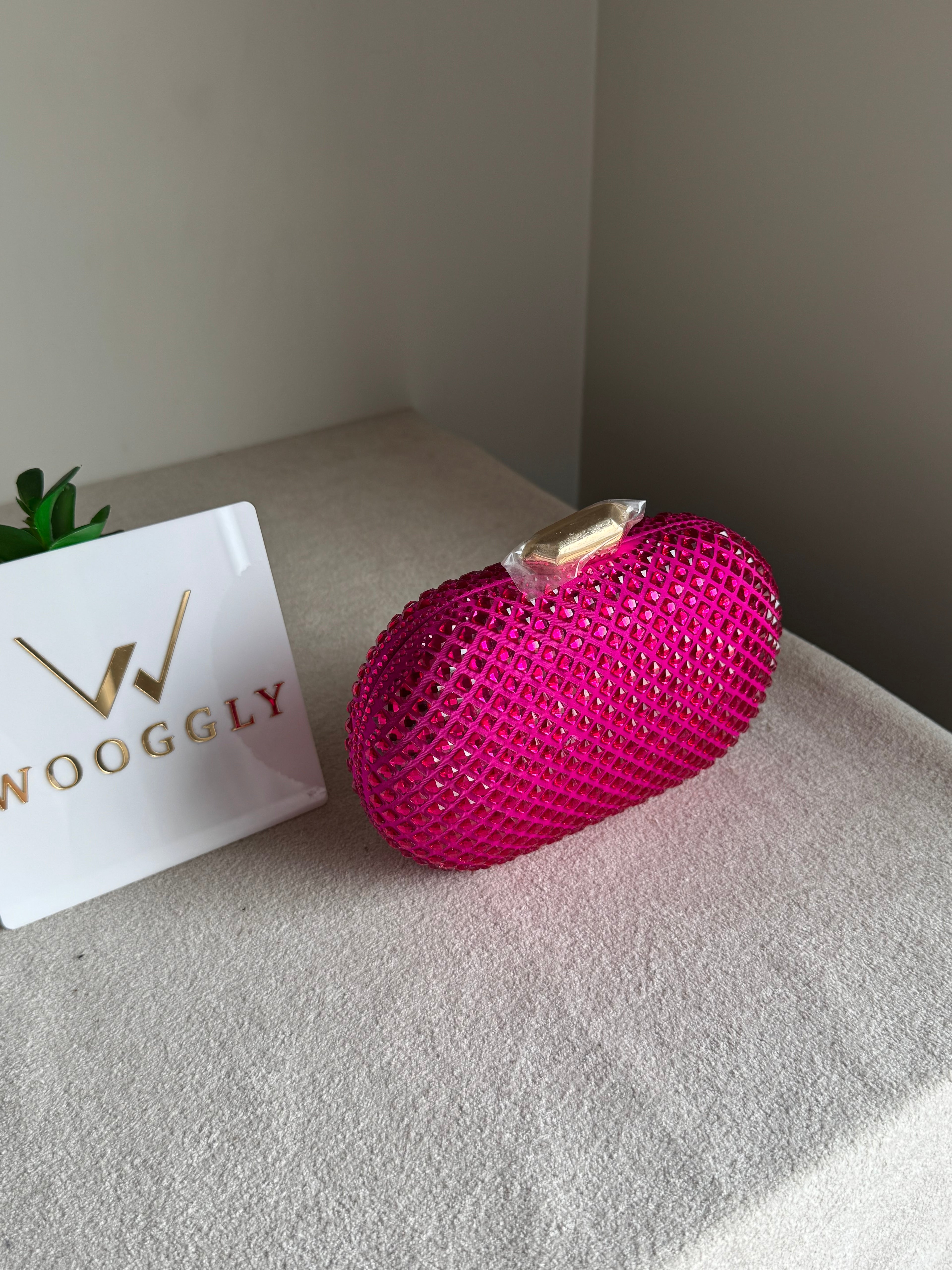 Belle Clutch Hot Pink