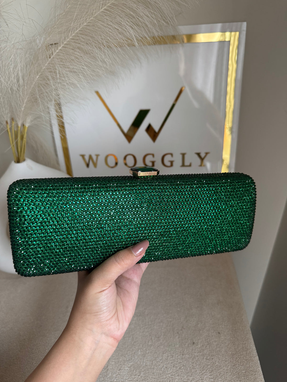 High Quality Élan Clutch - Emerald Green
