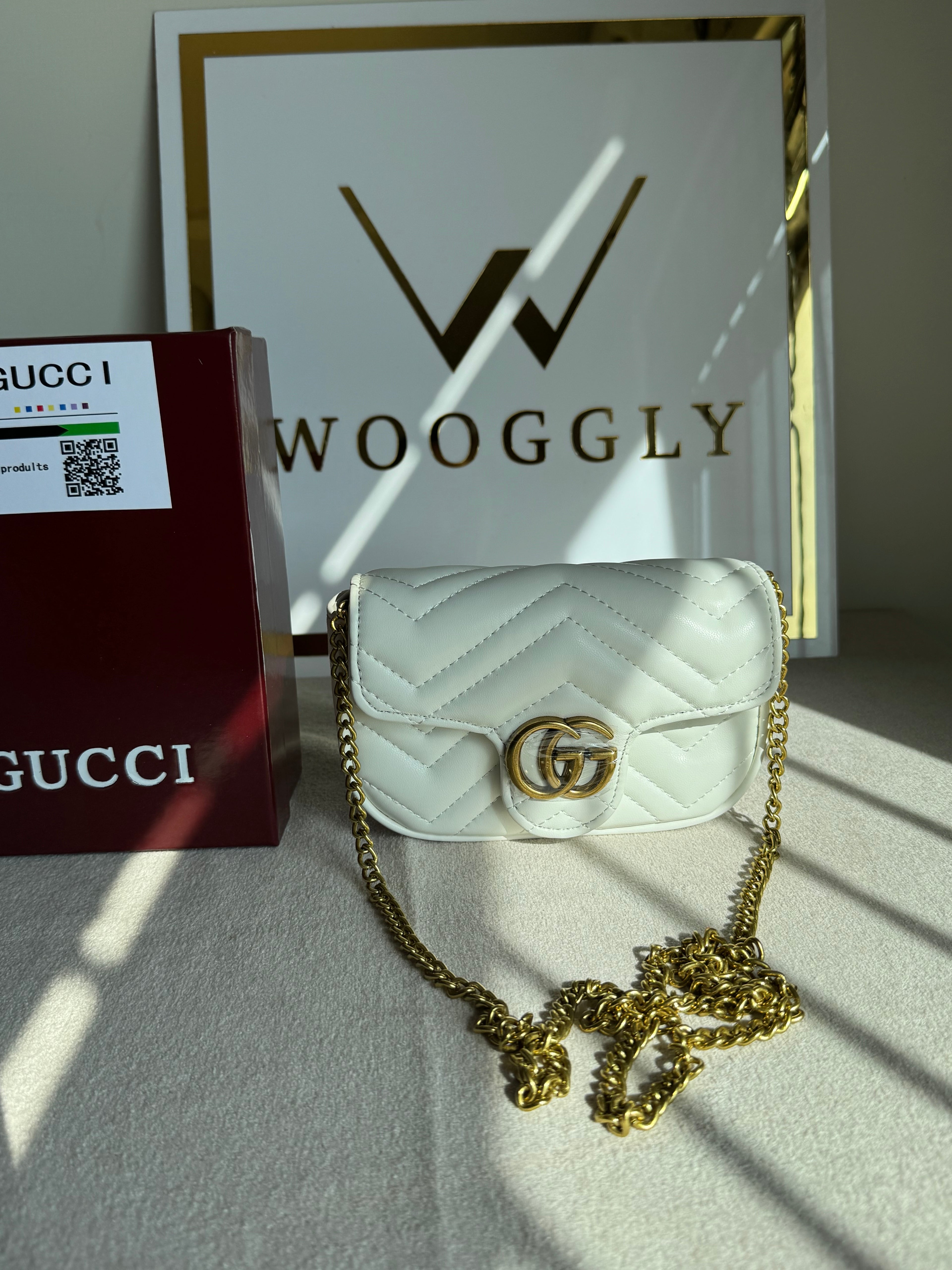 Gucci Signature Bag SMALL - Cream with Box Packing