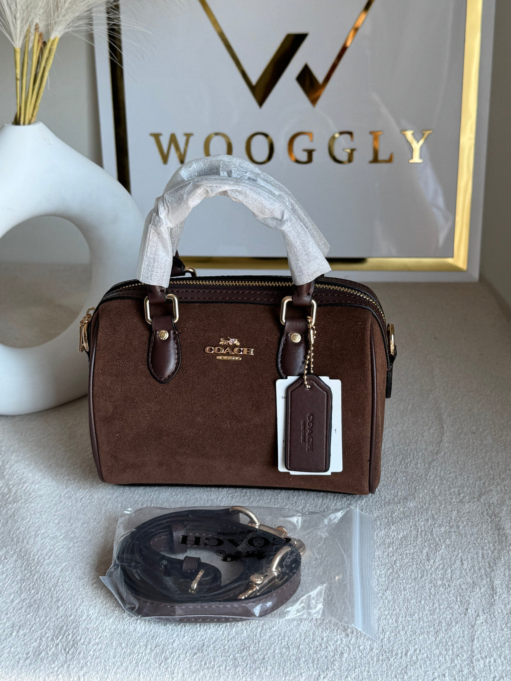 COACH Mini Duffle Bag PREMIUM with Long Strap (Chocolate Brown) - BOX PACKING
