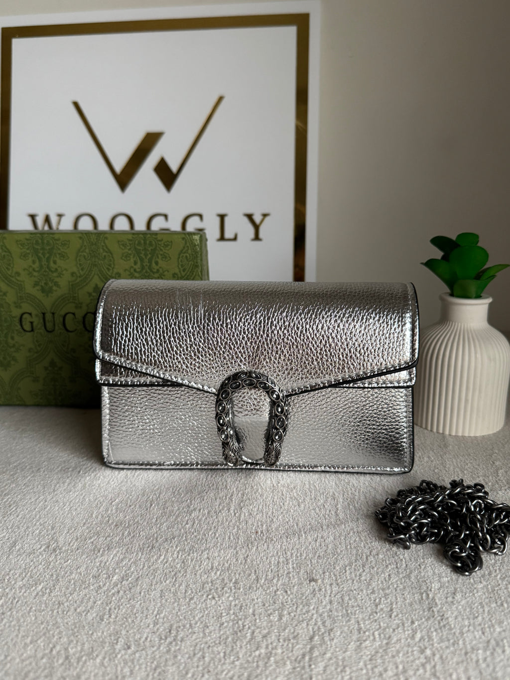 Viral Mini Gucci Bag Silver - Box Packing