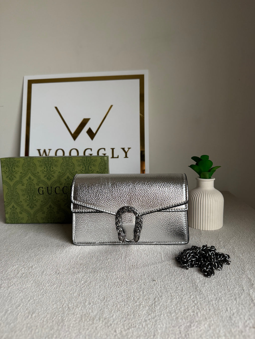 Viral Mini Gucci Bag Silver - Box Packing