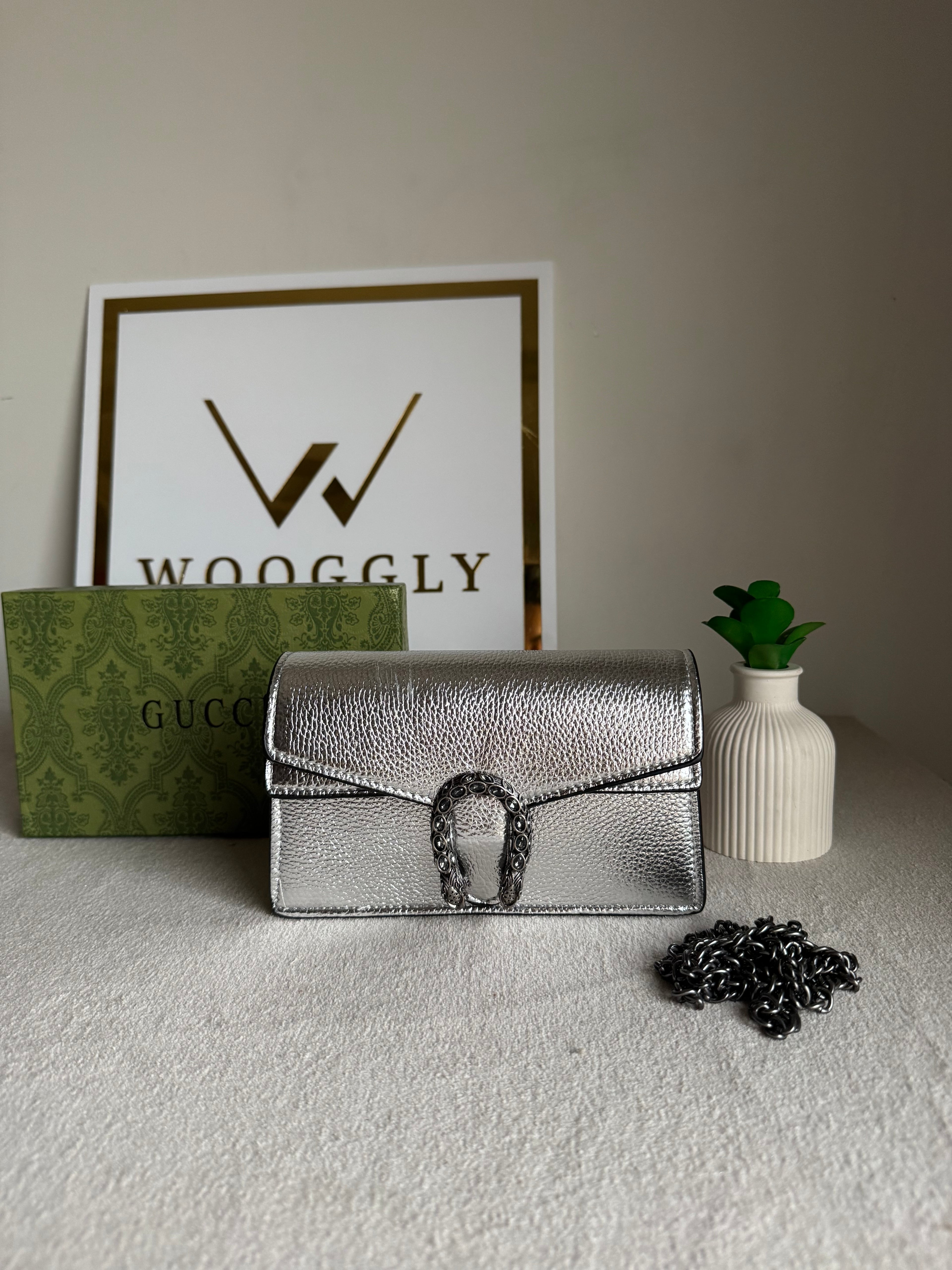 Viral Mini Gucci Bag Silver - Box Packing
