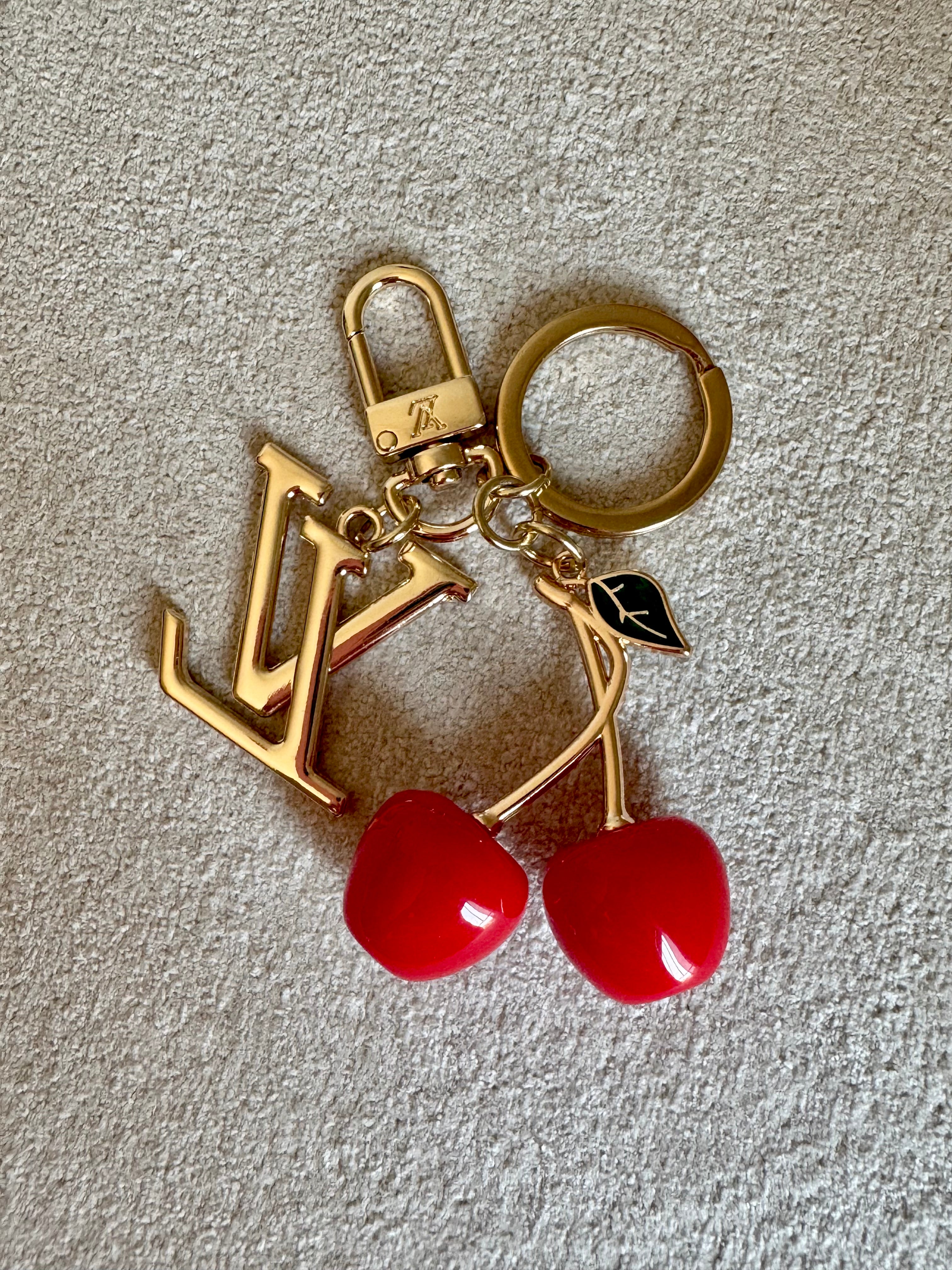 Premium LV Cherries Bag Charm
