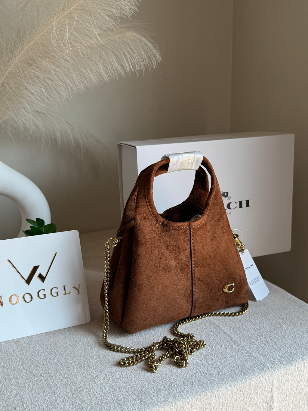 EXTREMELY PREMIUM MINI COACH Lana (Suede Brown) - BOX PACKING