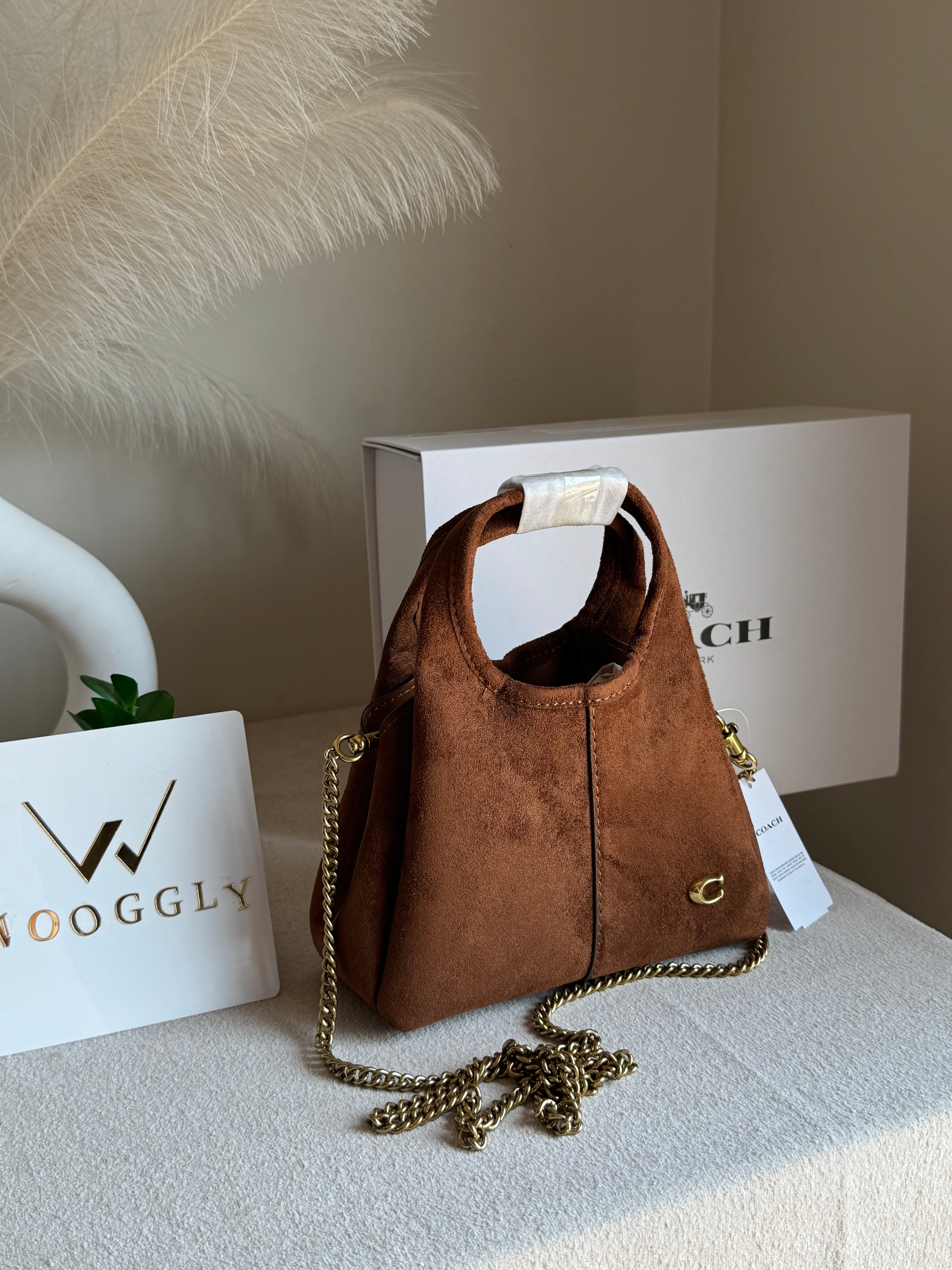 EXTREMELY PREMIUM MINI COACH Lana (Suede Brown) - BOX PACKING