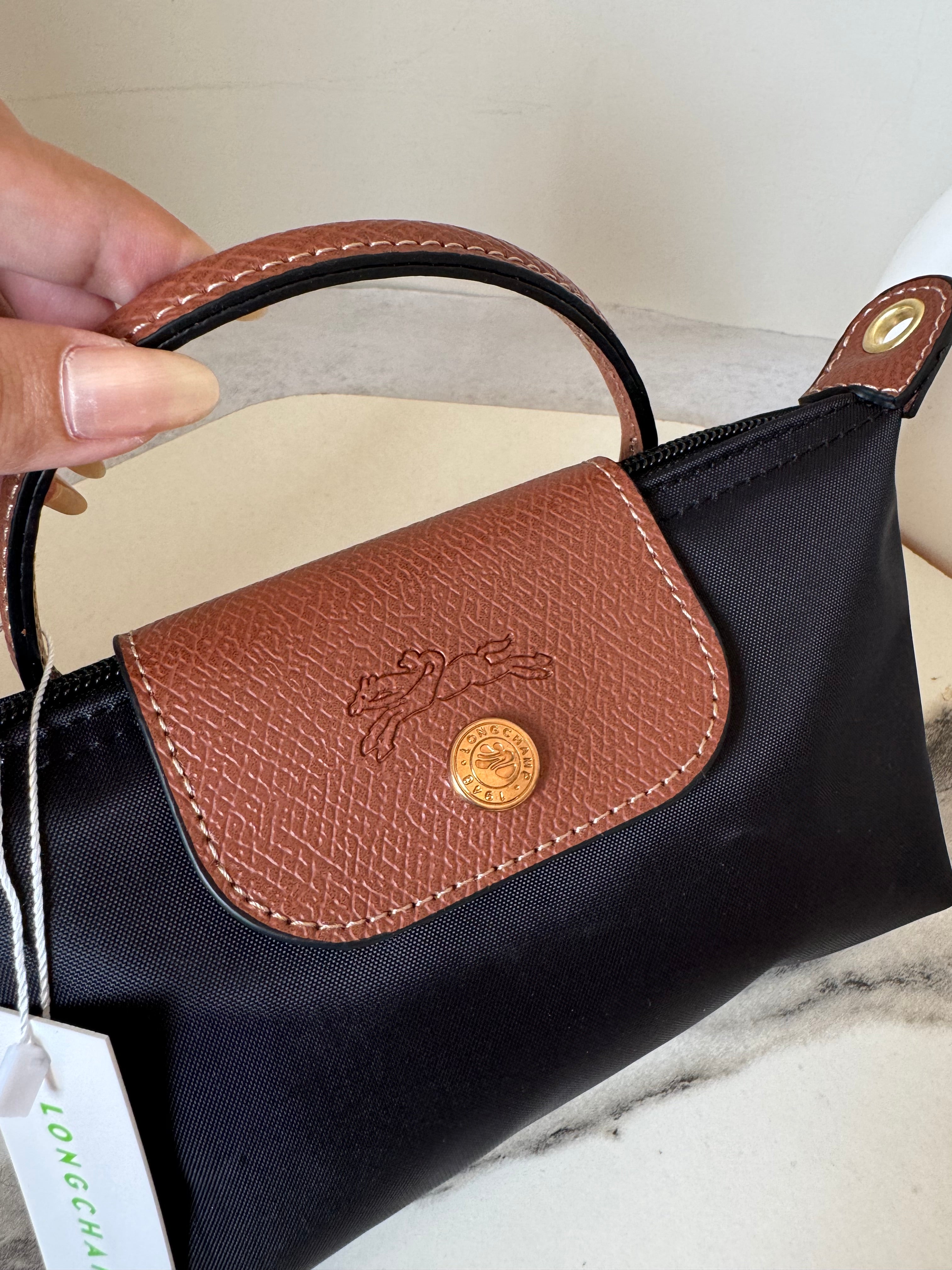 LongChamp Crossbody Bag with Strap - Black (WITH BRAND LOGO)