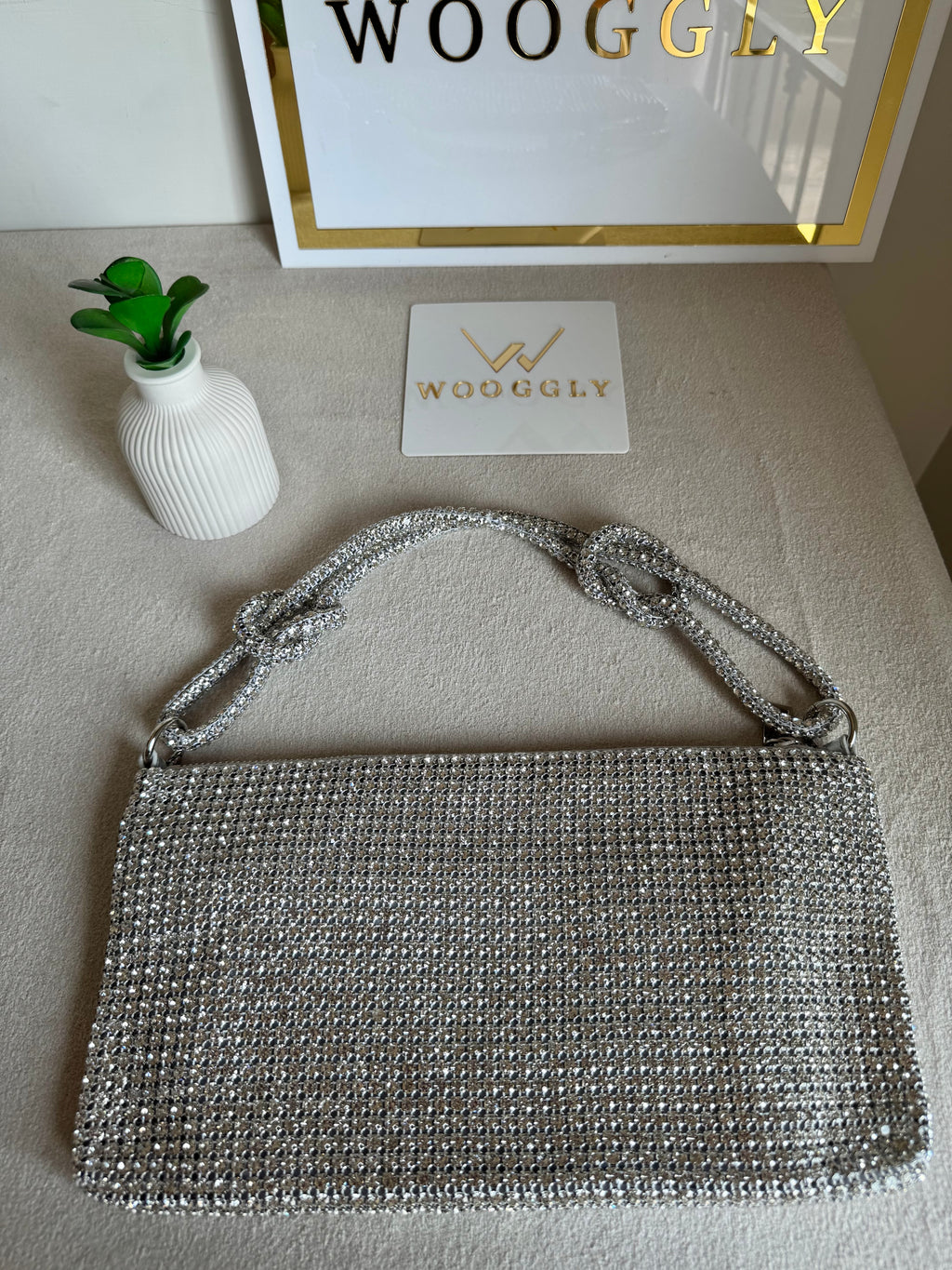 Dreamy Party Wear Rhinestone Bag - Silver
