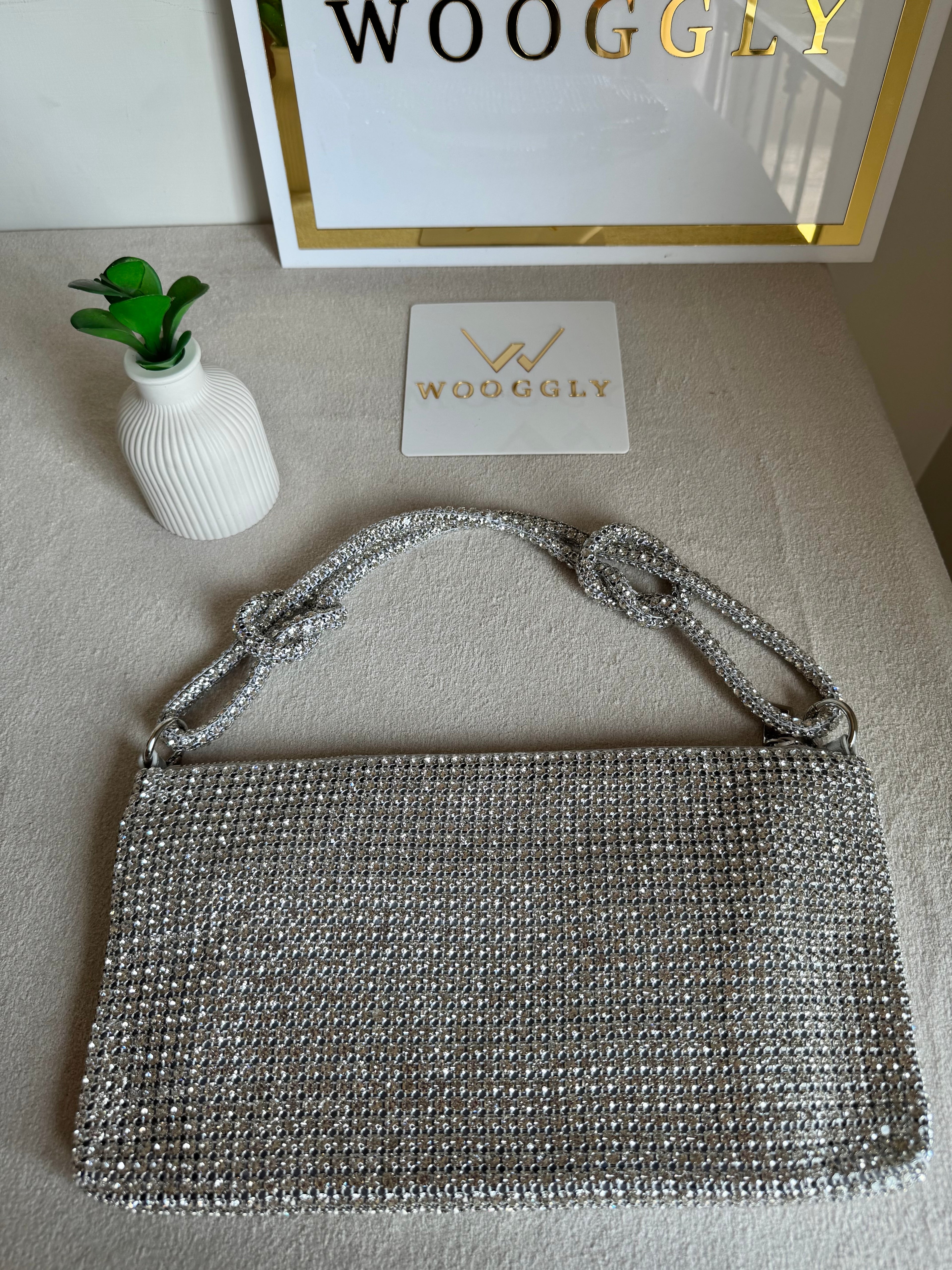 Dreamy Party Wear Rhinestone Bag - Silver