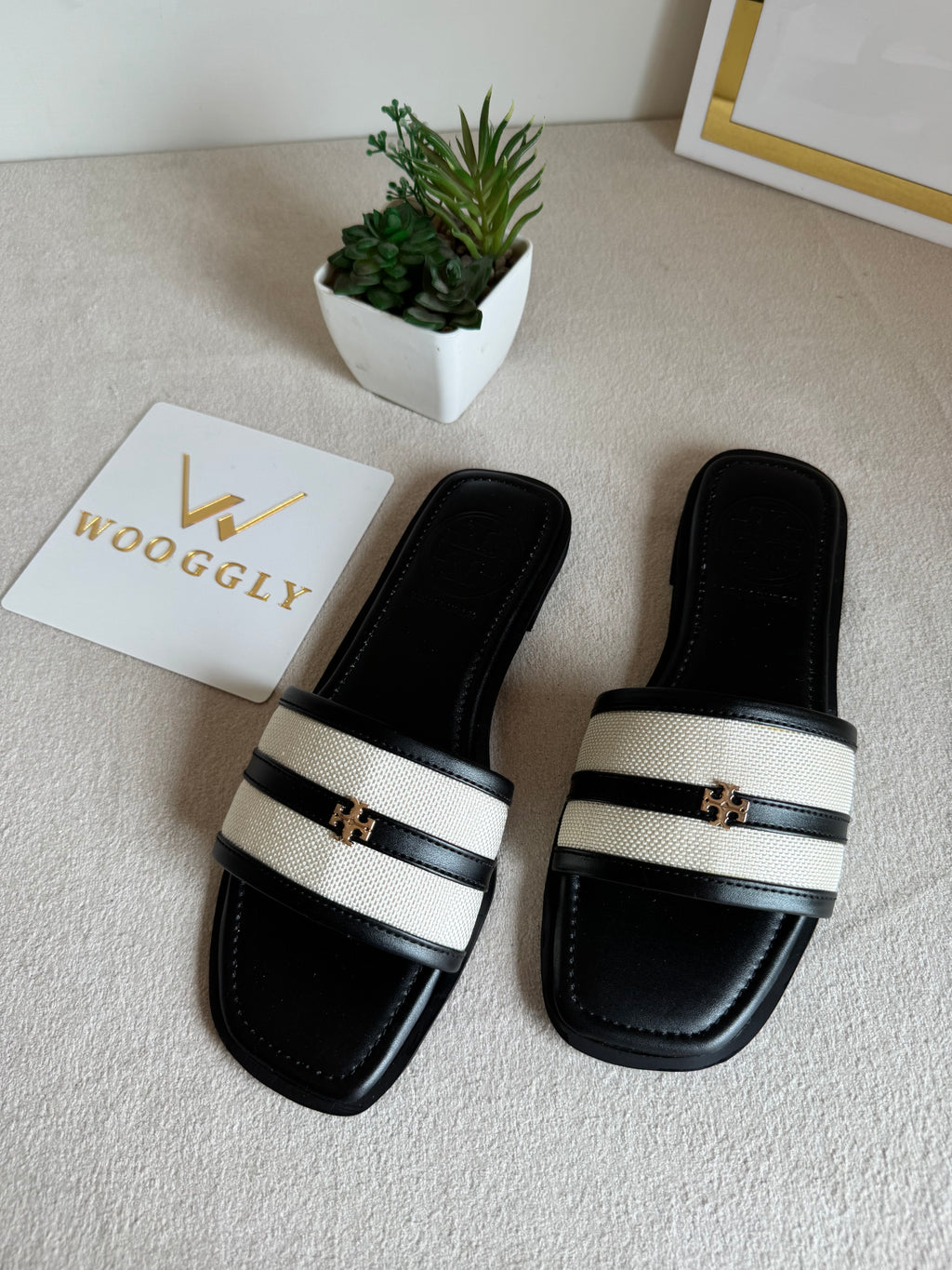 Tory Burch Elara Slides - Black