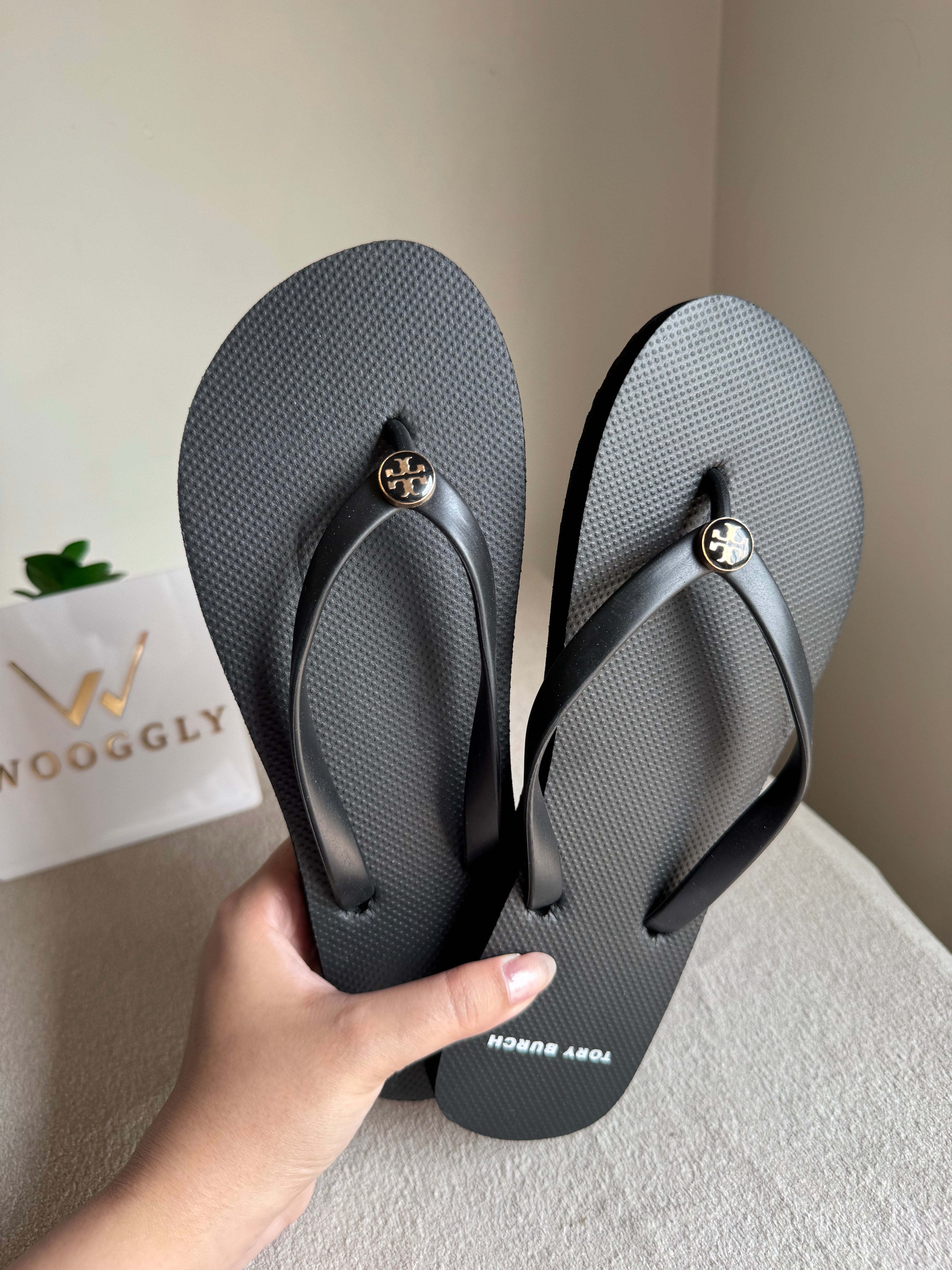 Tory Burch Black Comfy Flip Flops