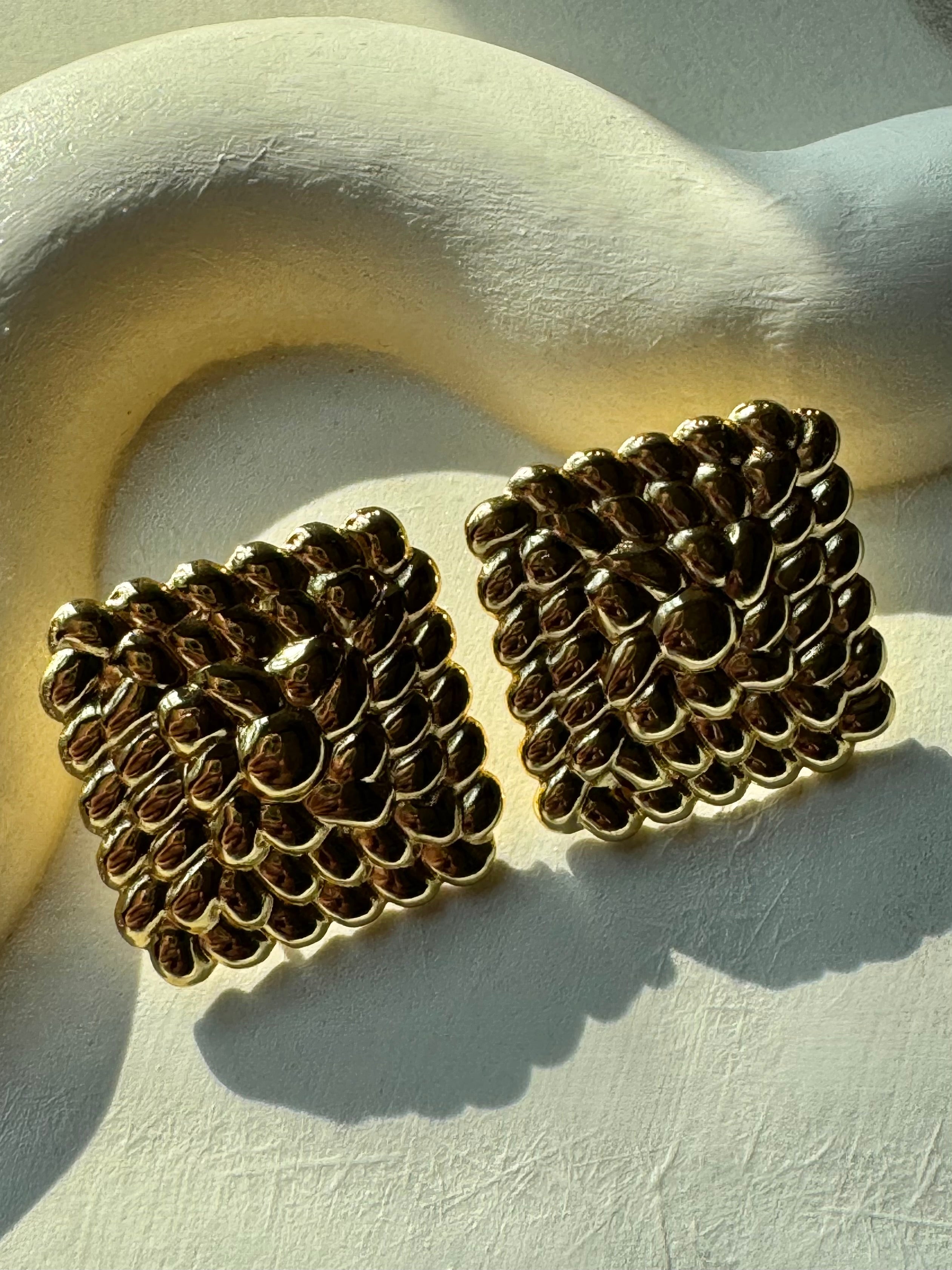 Shimmer Square Earrings - 18K Gold Plated