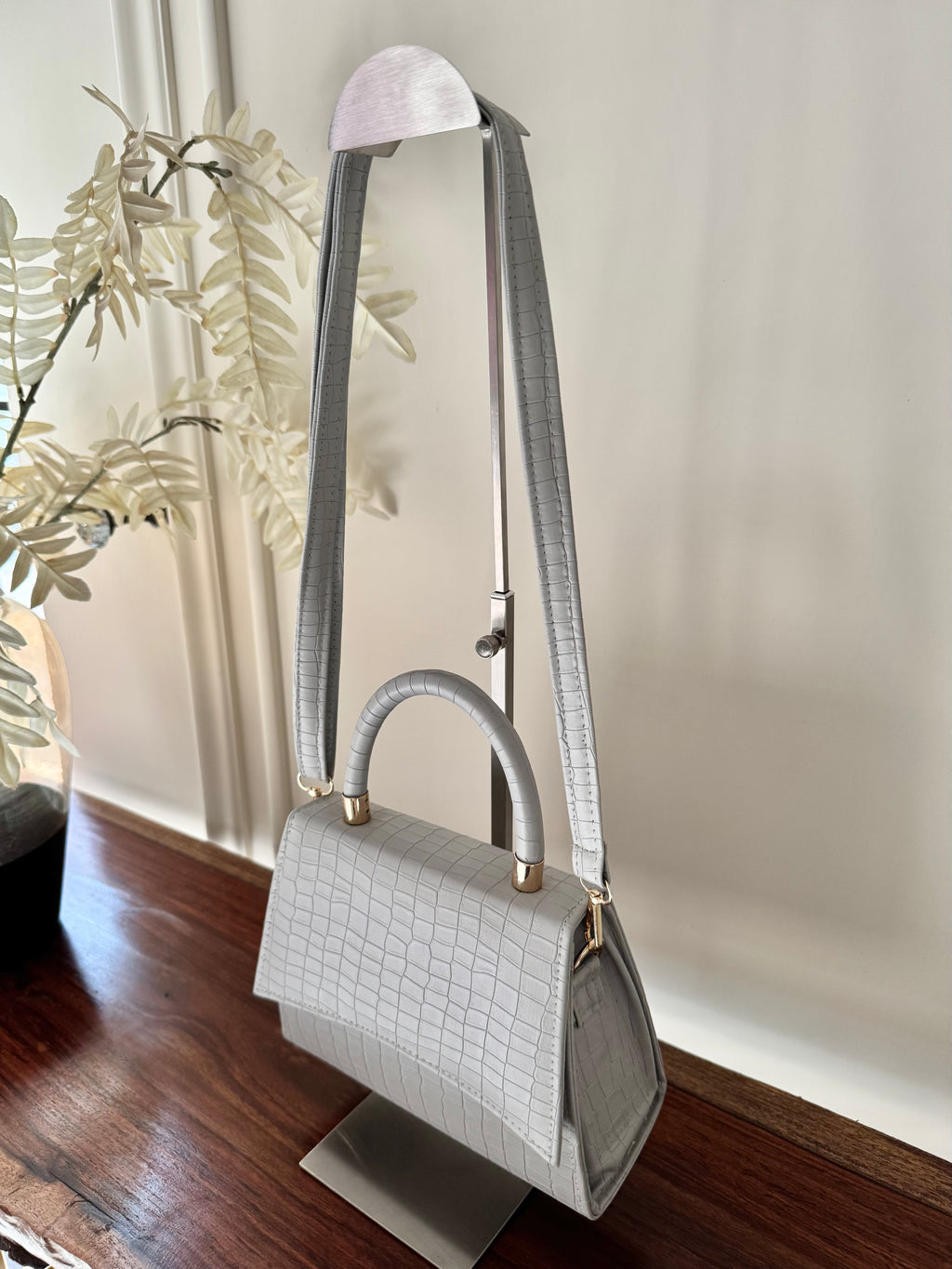 Elara Classic Bag with Strap - Grey