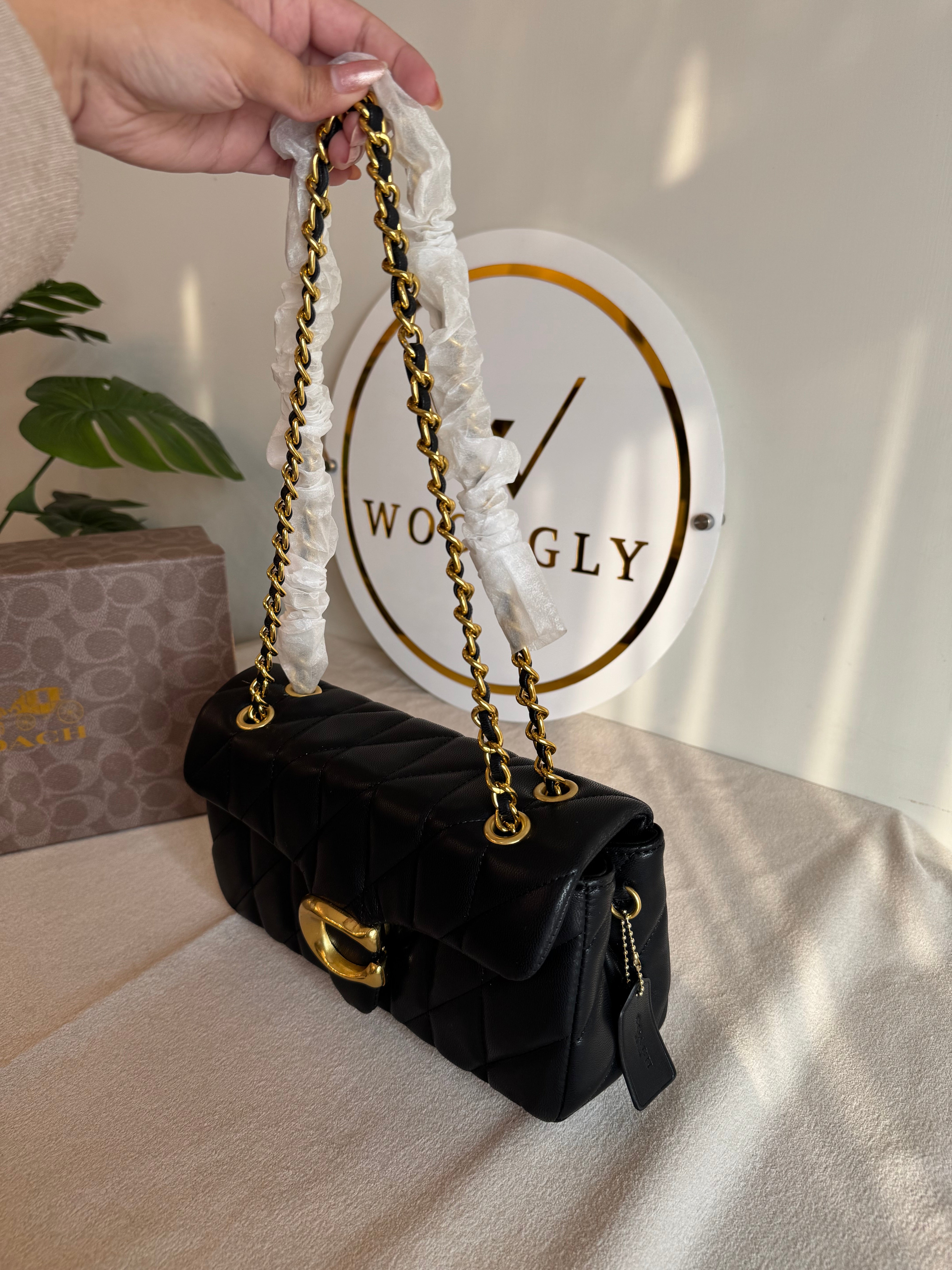 COACH Quilted Tabby PREMIUM (Black) - BOX PACKING