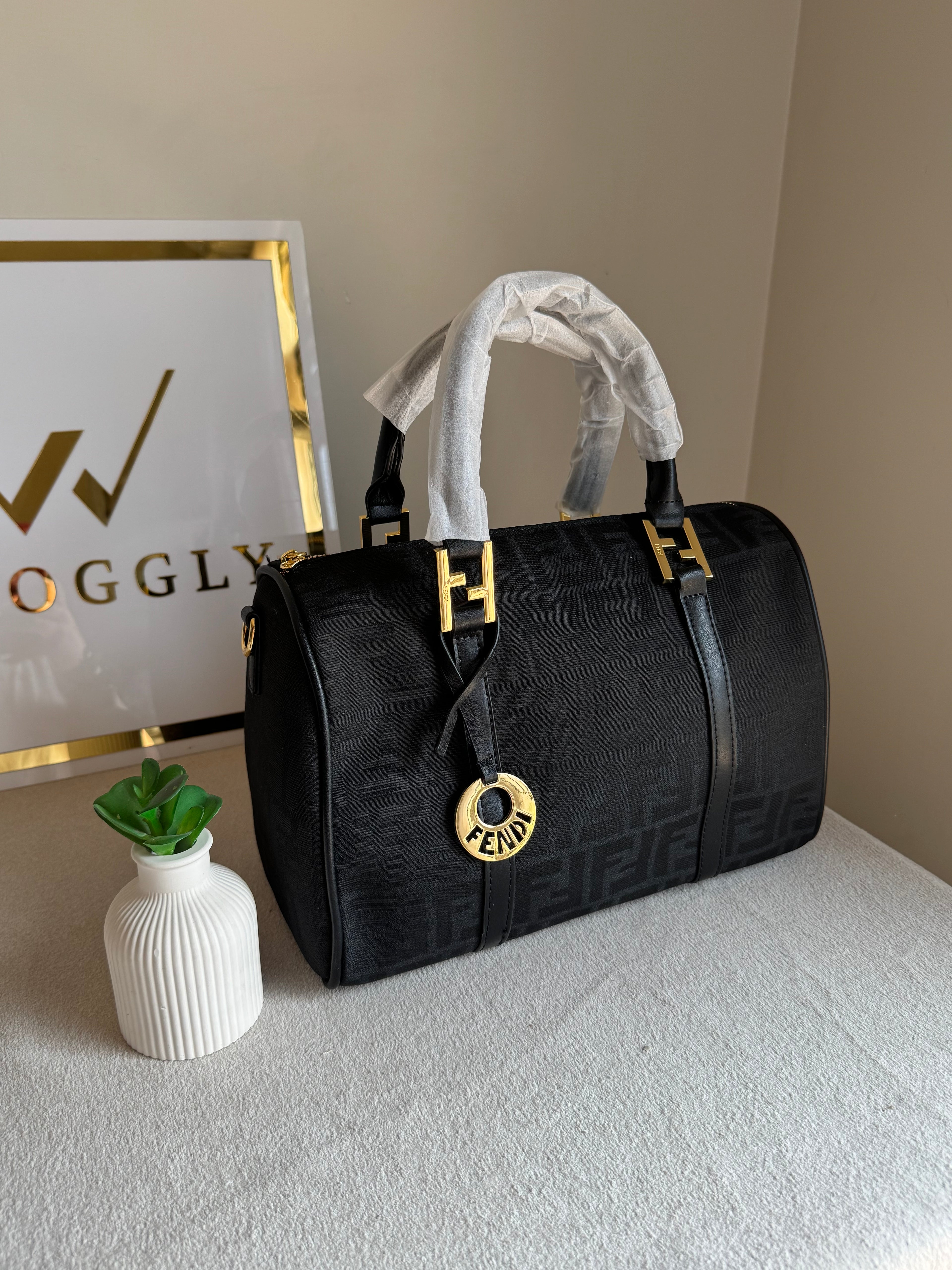 Fendi Signature Hand Bag - Signature Black