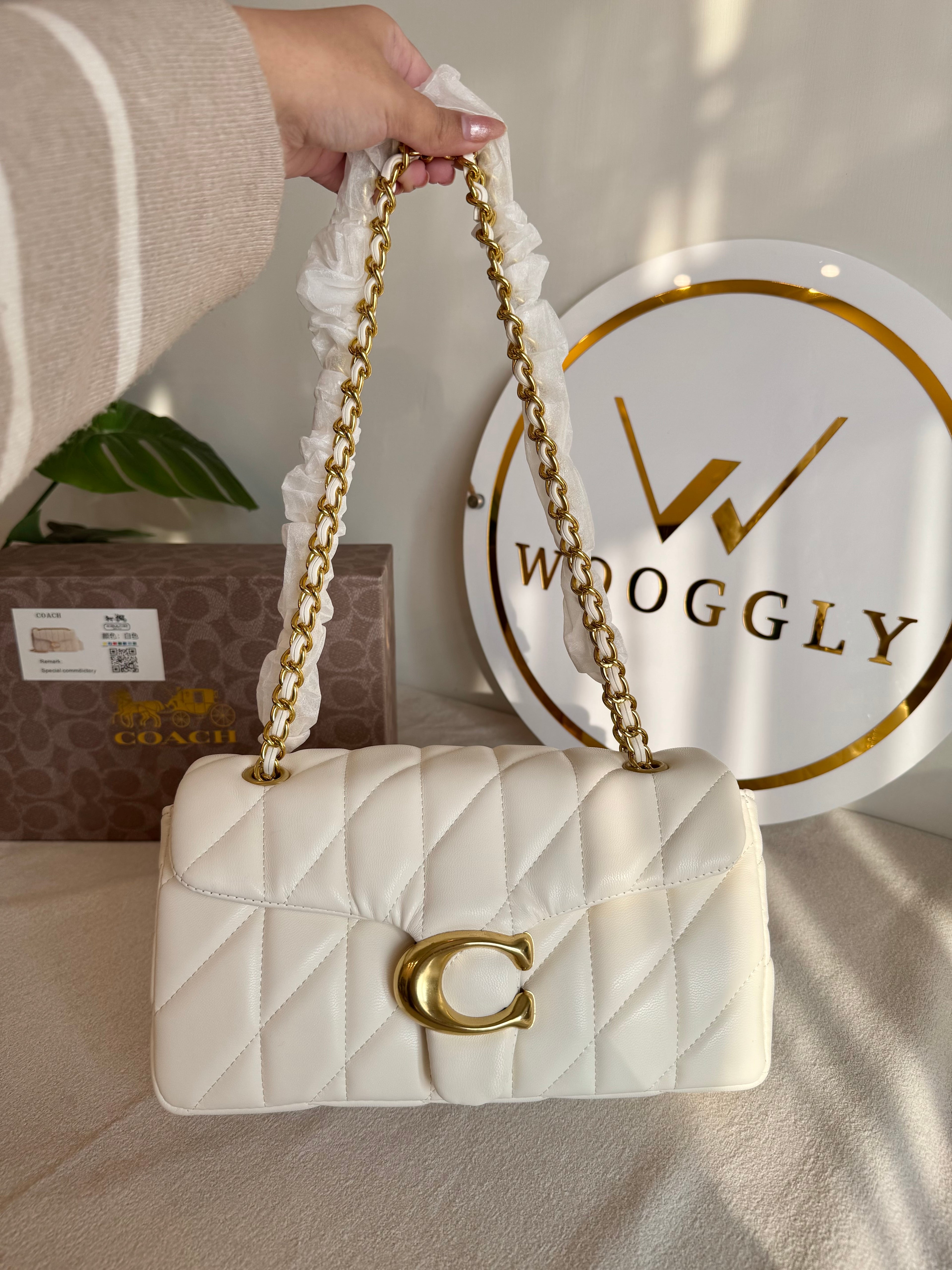 COACH Quilted Tabby PREMIUM (White) - BOX PACKING