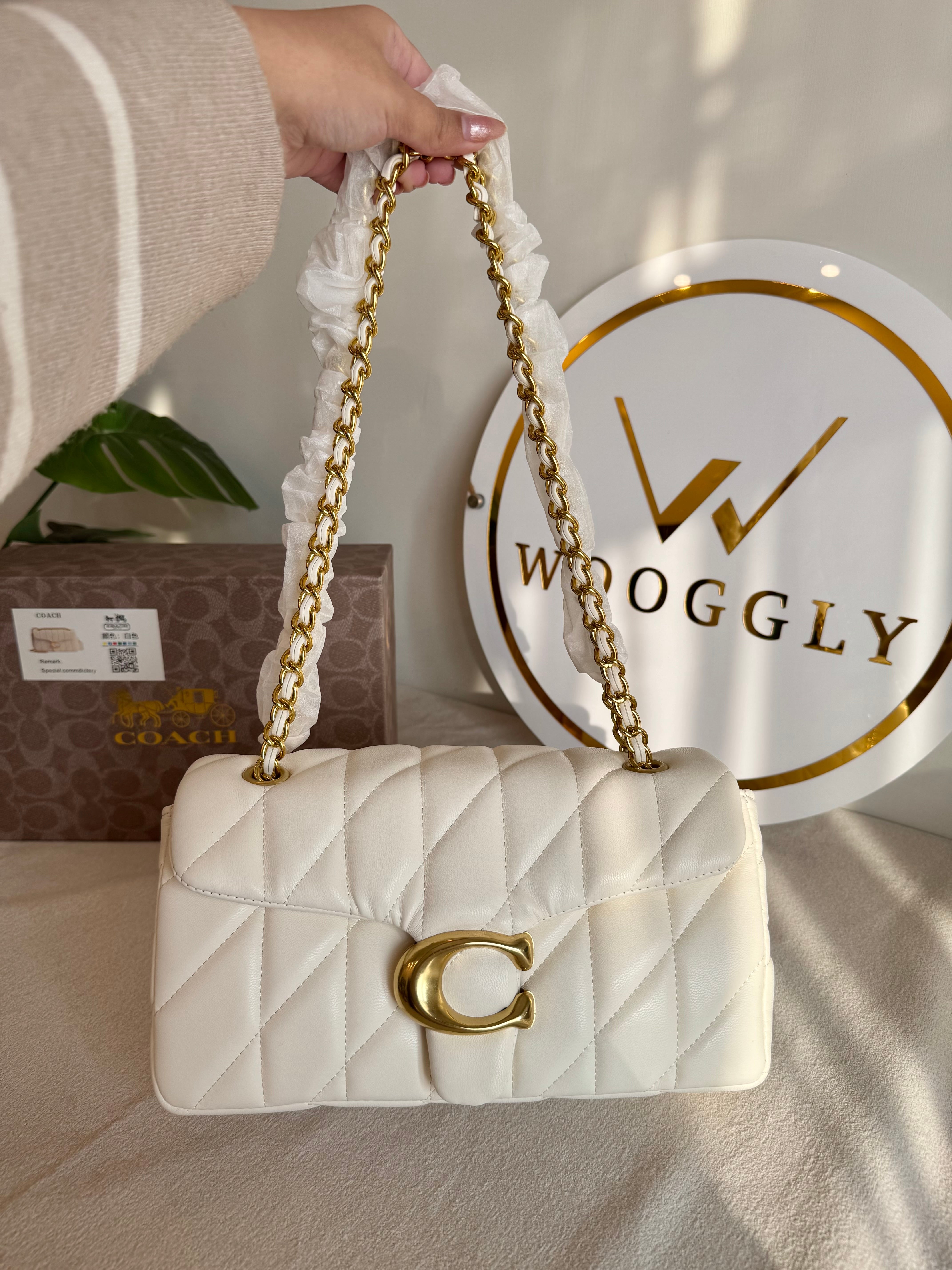 COACH Quilted Tabby PREMIUM (White) - BOX PACKING