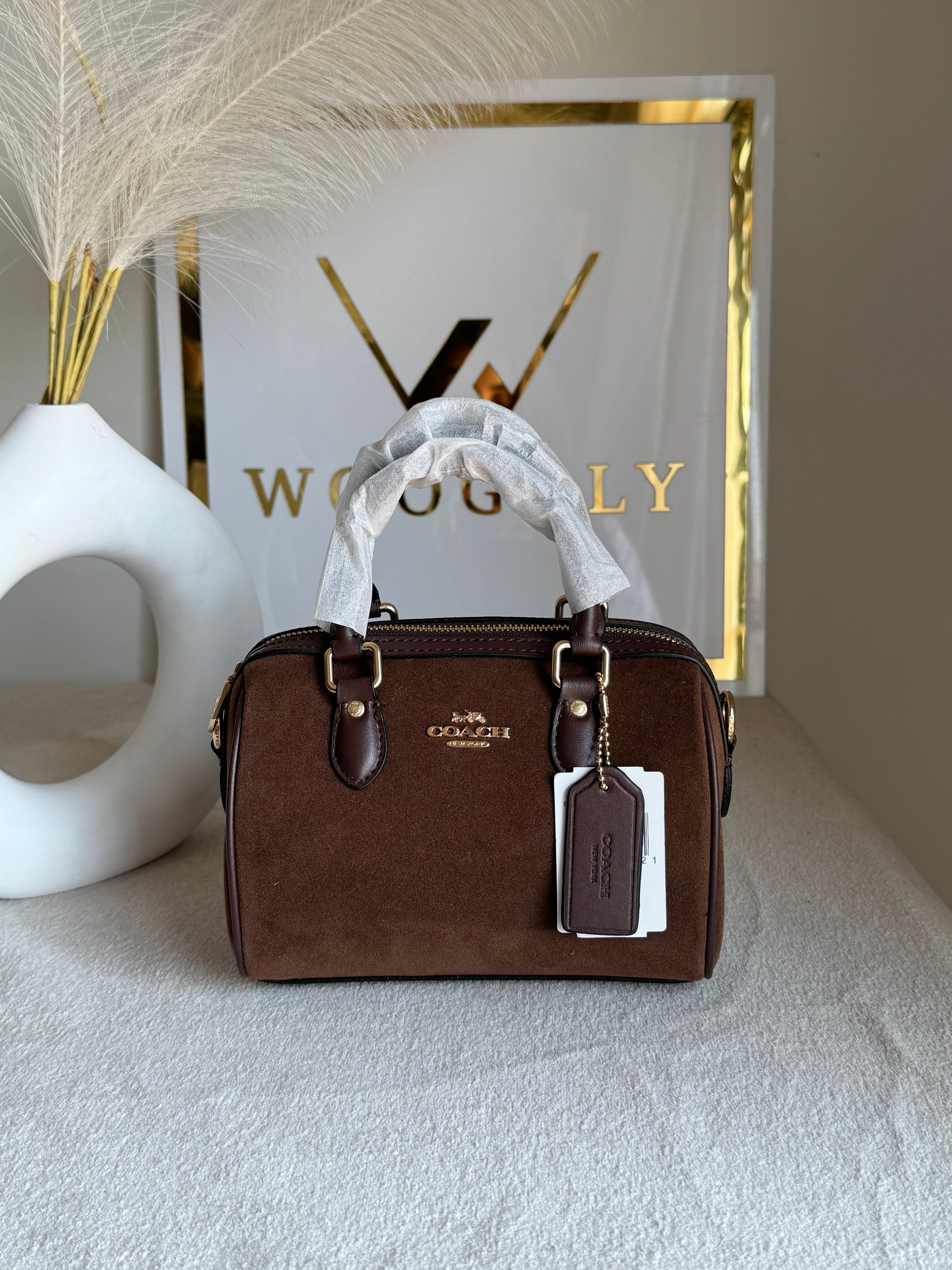 COACH Mini Duffle Bag PREMIUM with Long Strap (Chocolate Brown) - BOX PACKING