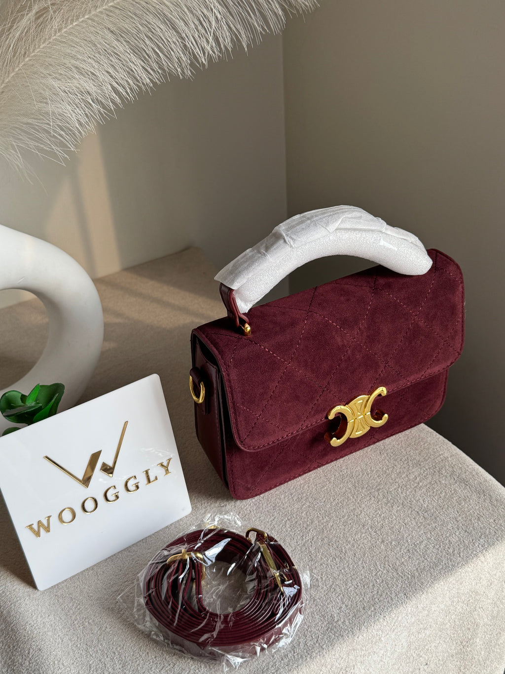Premium Chloe Hand Bag Burgundy