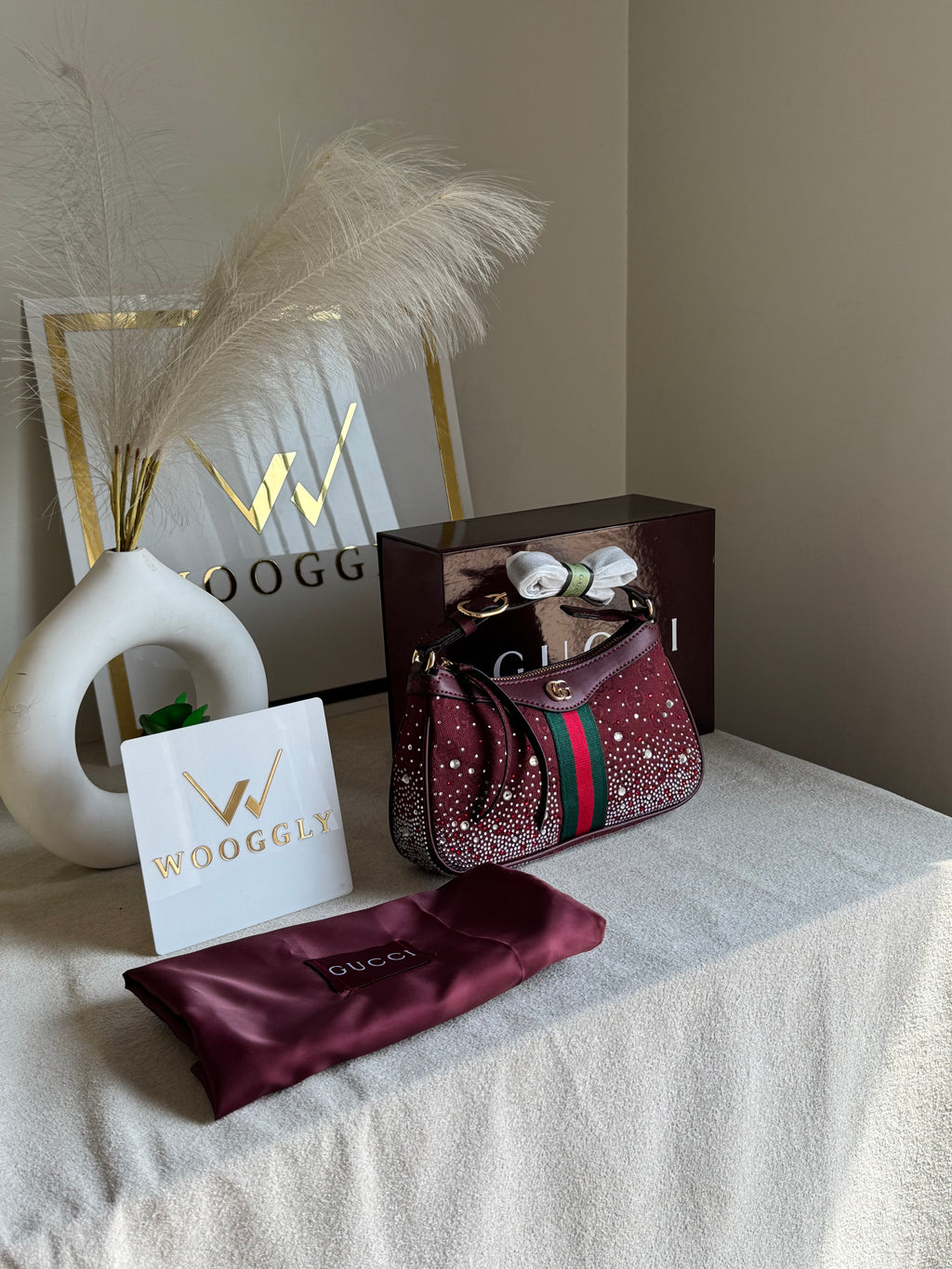 Extremely Premium Gucci Wine Red Glam Bag