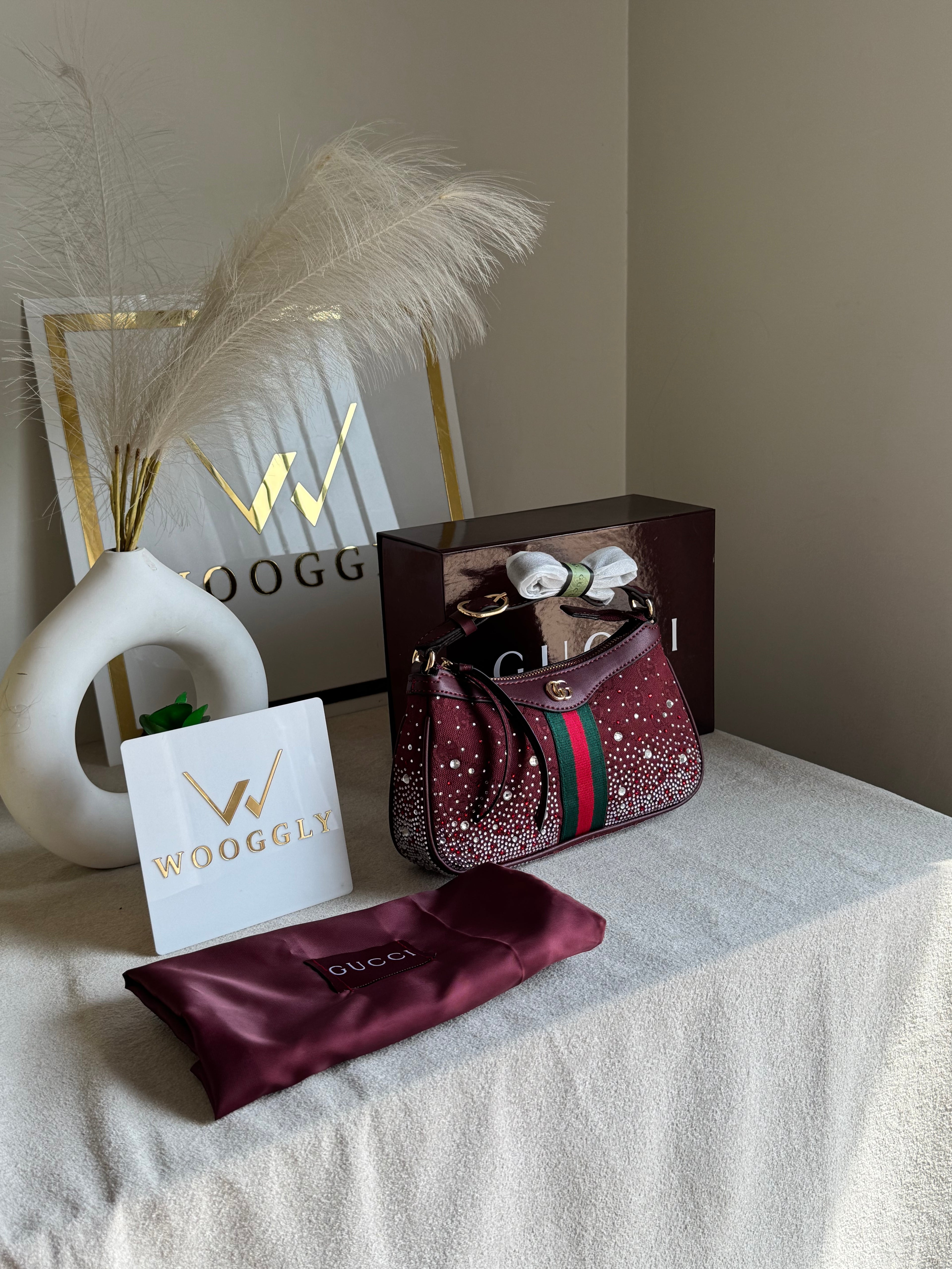 Extremely Premium Gucci Wine Red Glam Bag