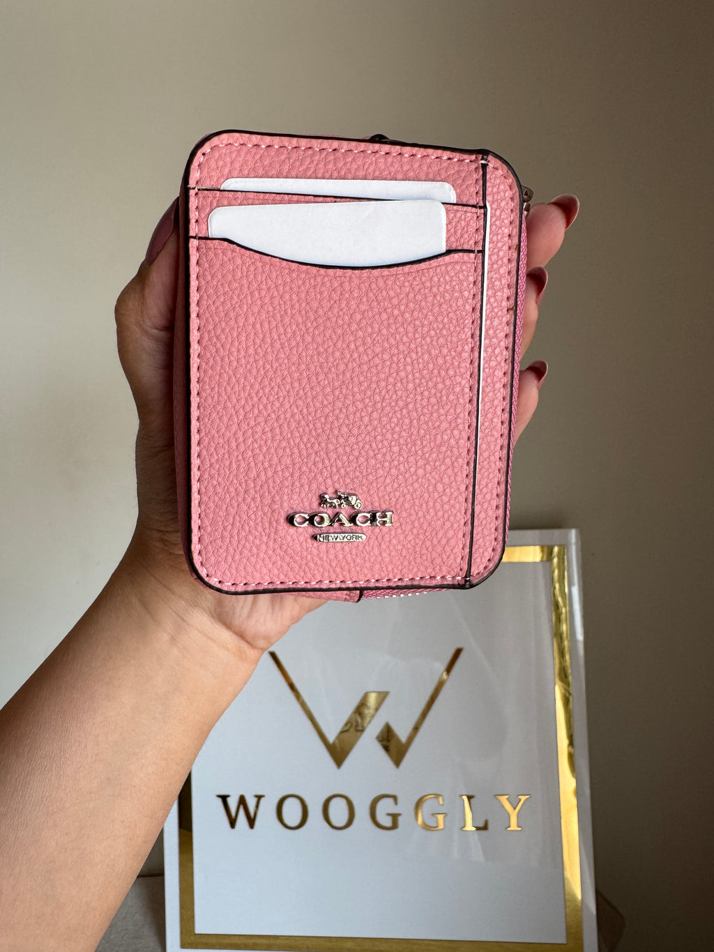Coach Zip Card Case - Tea Pink