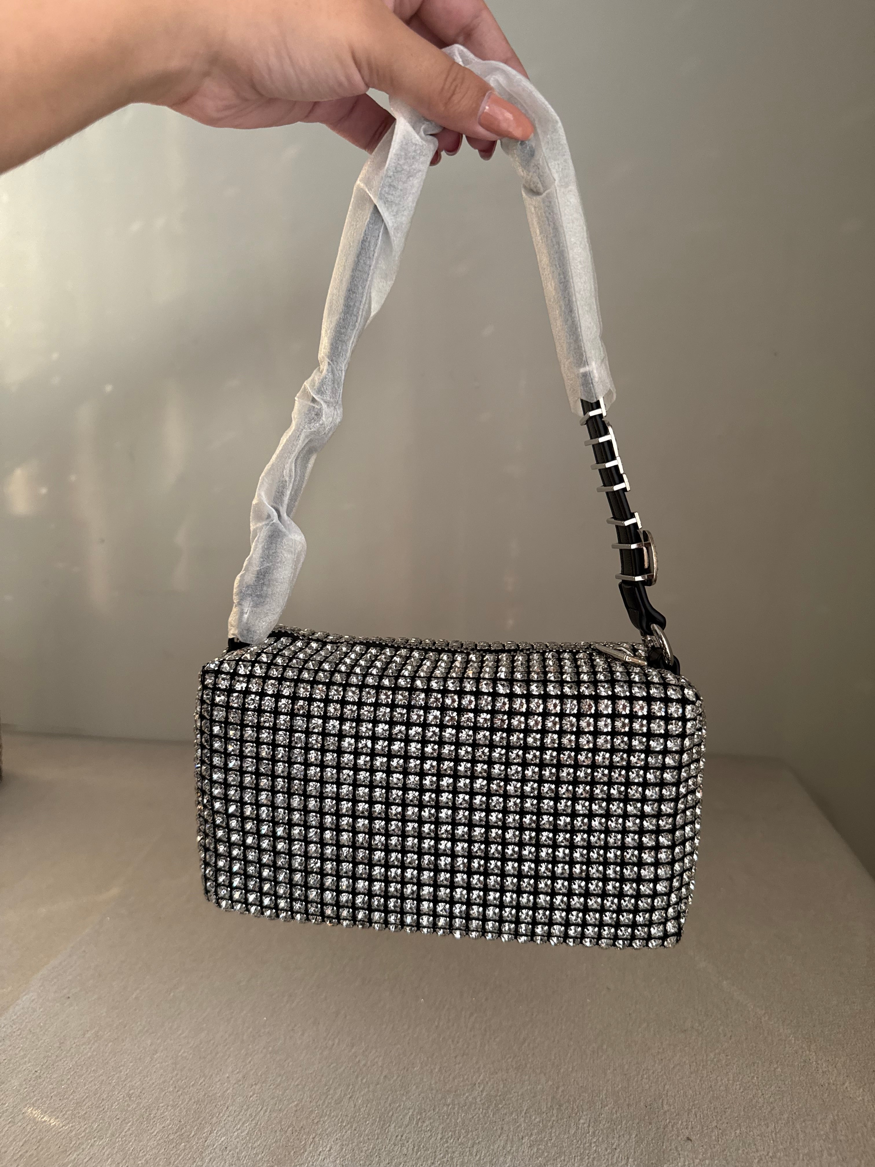 Alexander Wang Rhinestone Evening Clutch (Silver & Black)