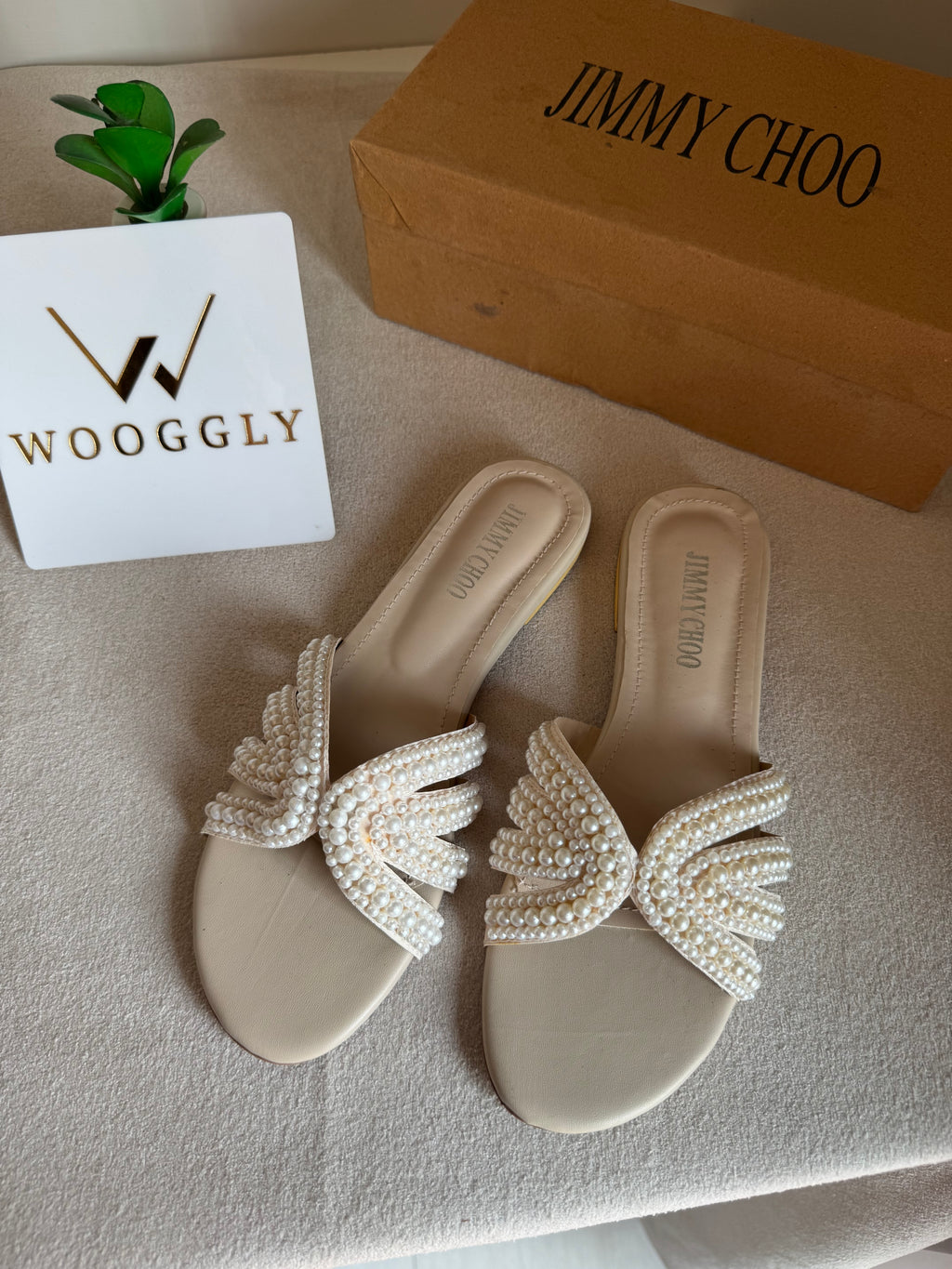 Jimmy Choo Pearl Slides - White