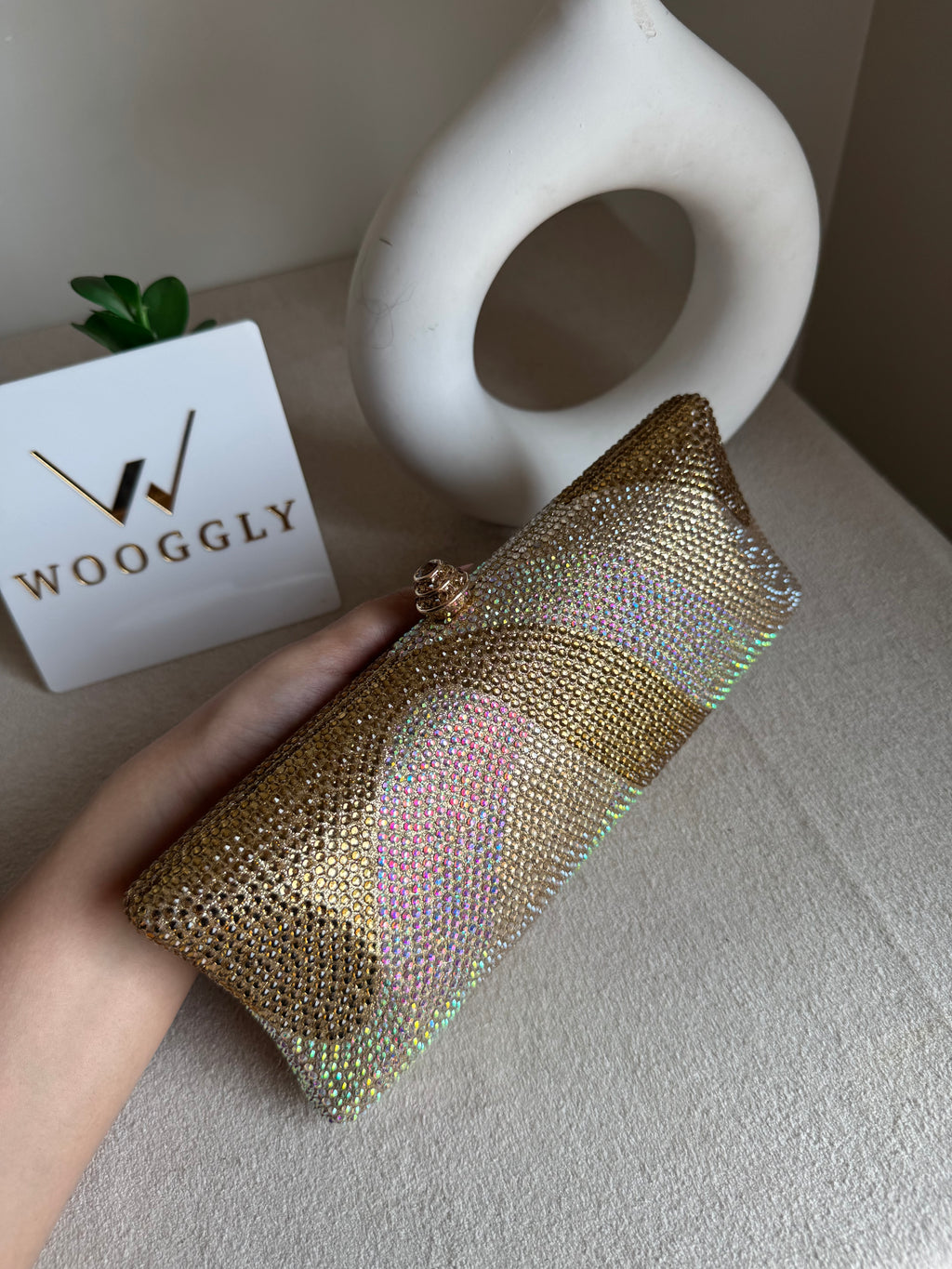 High Quality Élan Clutch - Multi Champagne