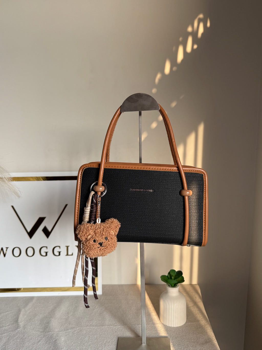 Coco Black Teddy Bag with Teddy Bag Charm