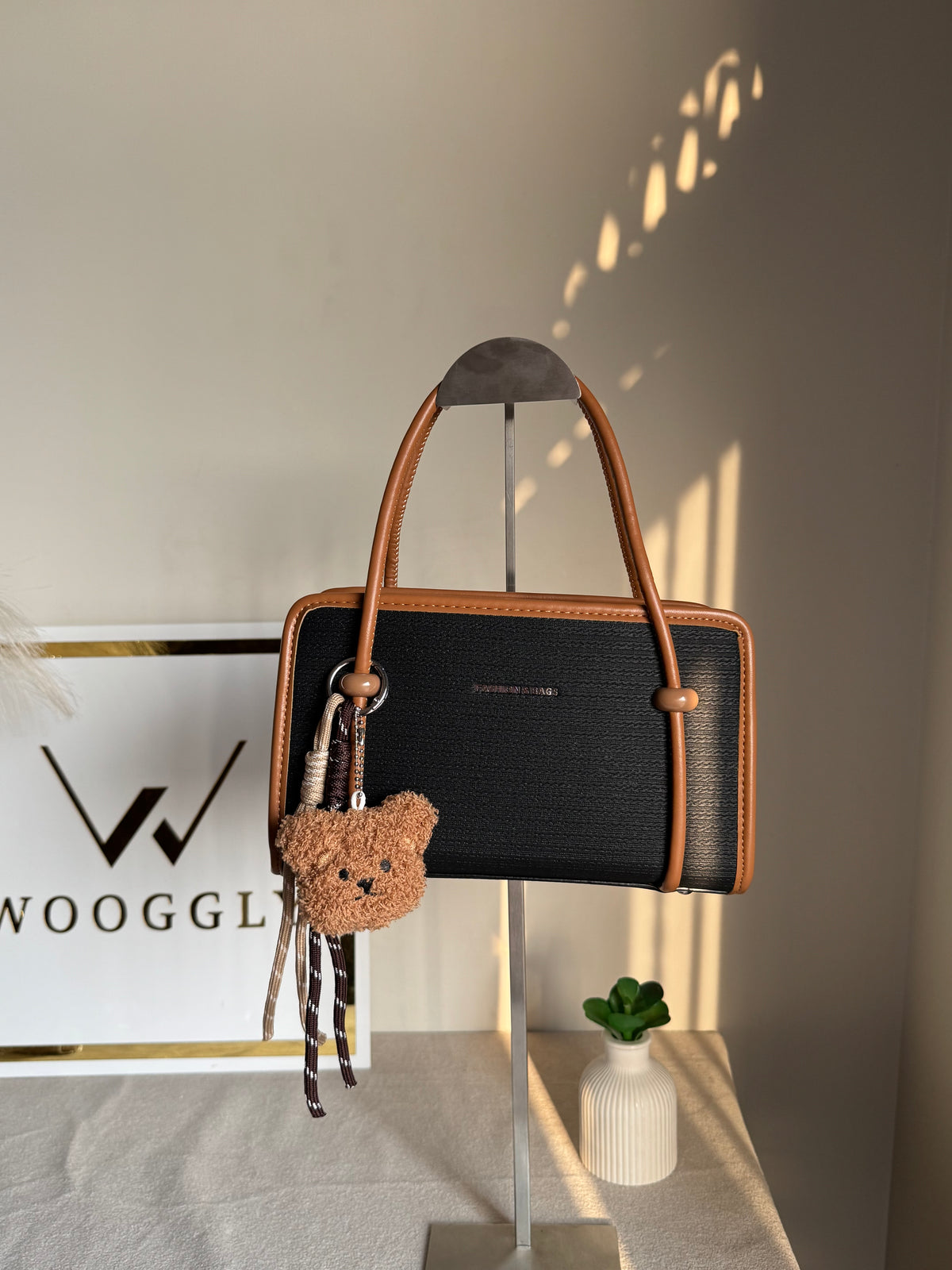 Coco Black Teddy Bag with Teddy Bag Charm
