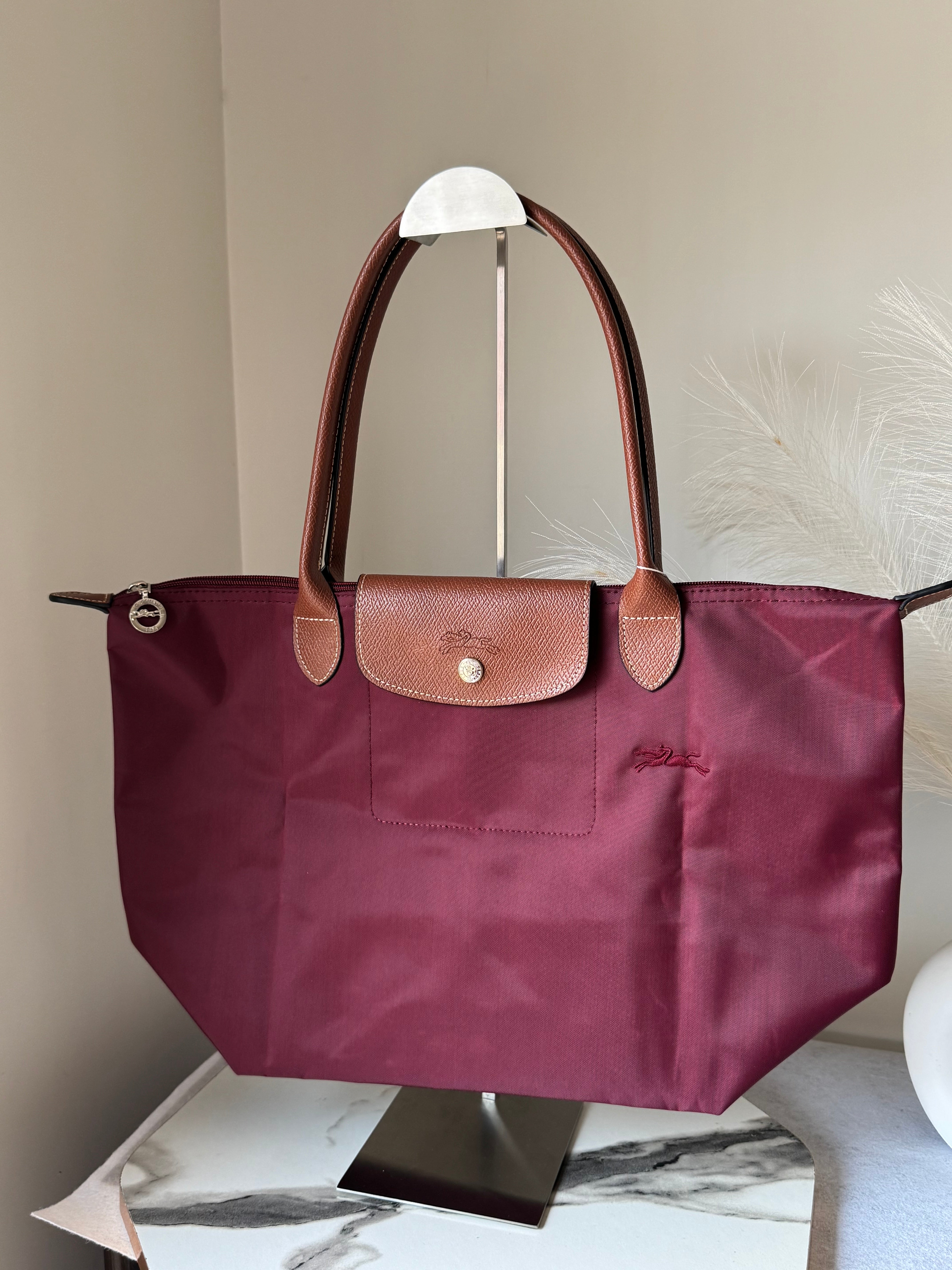 Longchamp Tote LARGE - Wine Red (WITH BRAND LOGO)