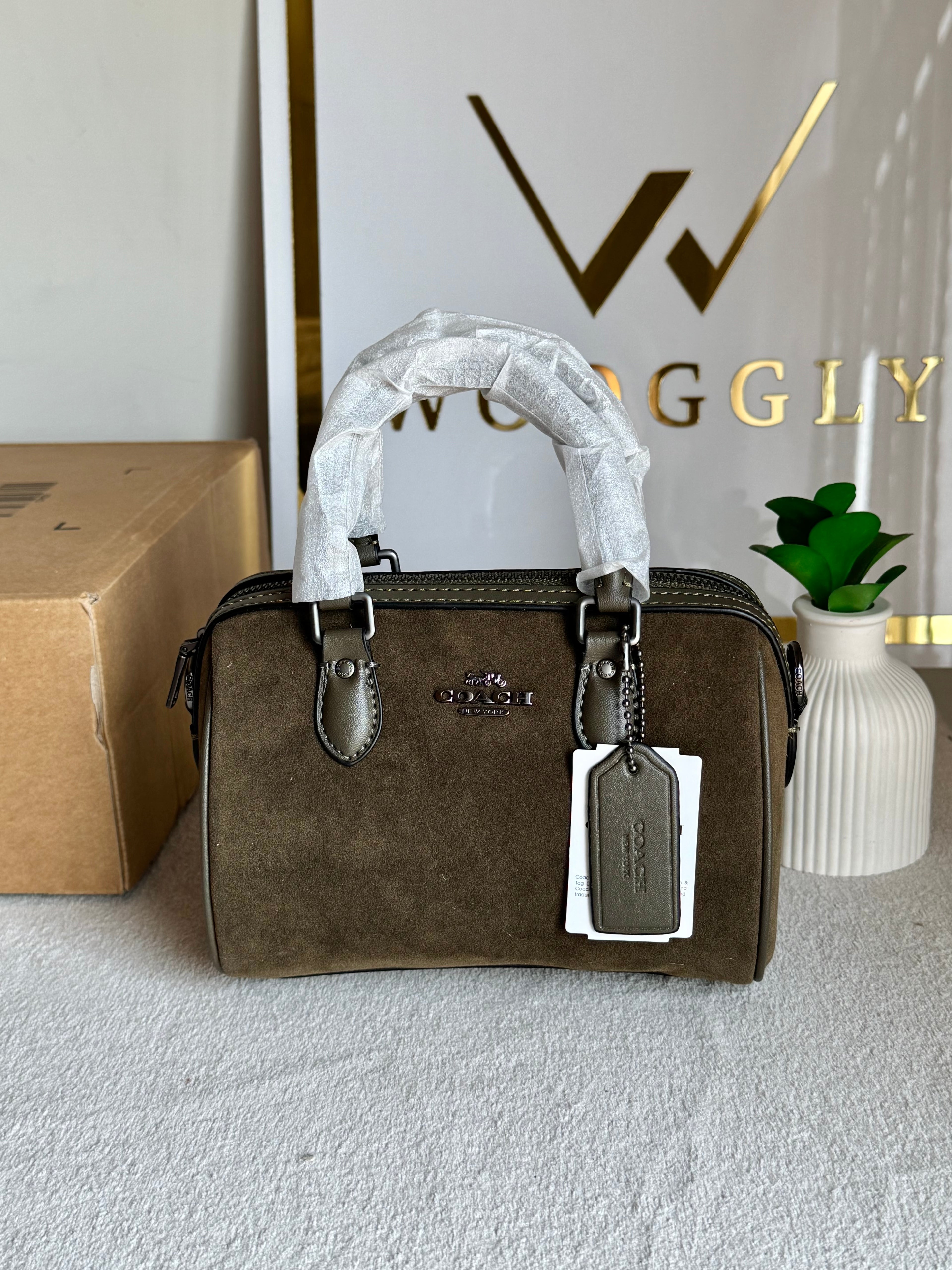 COACH Mini Duffle Bag PREMIUM with Long Strap (Olive) - BOX PACKING