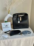 Premium C & K Bucket Bag with Small Pouch & PROPER PACKING Black