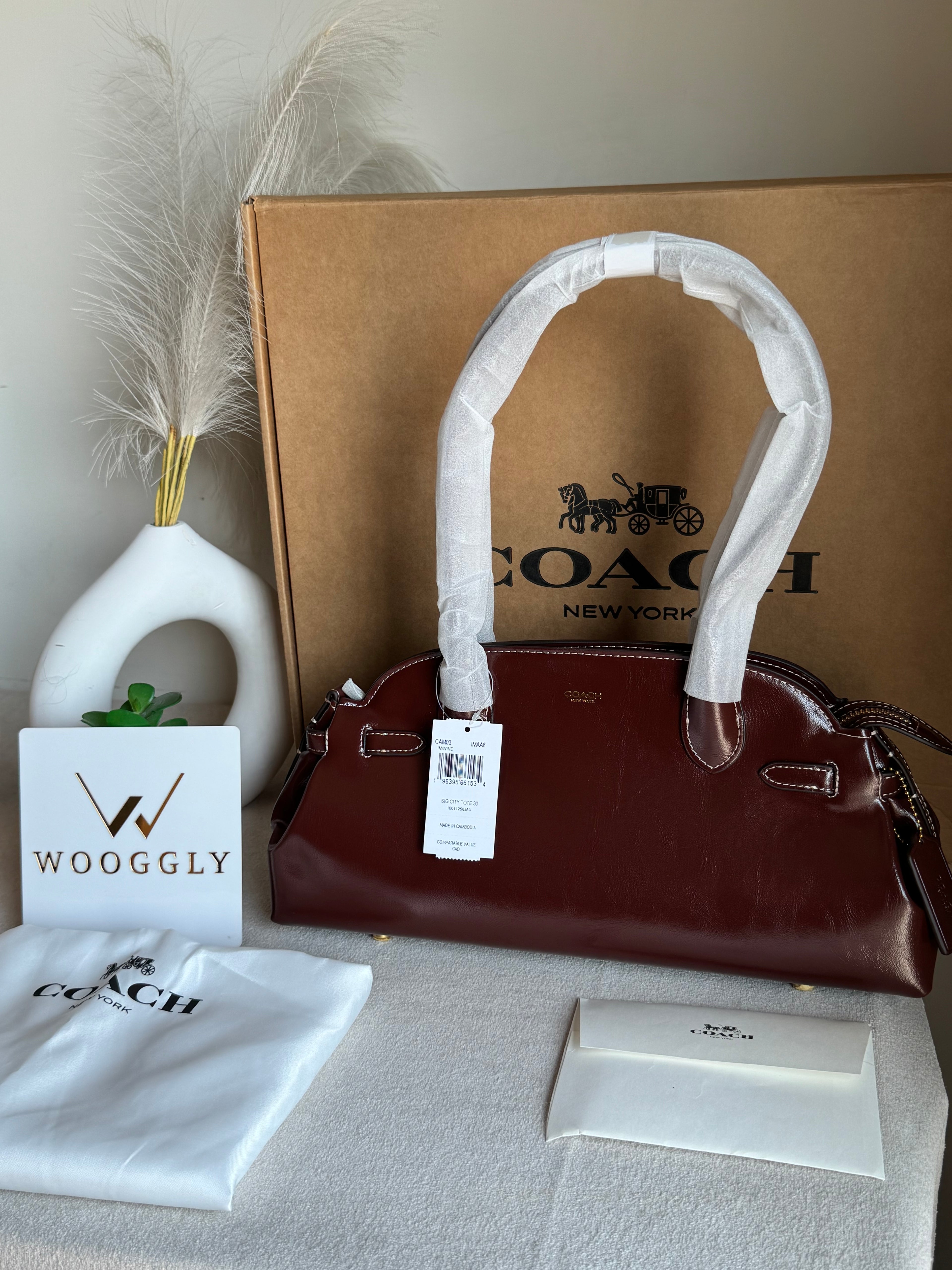 COACH Empire Bag EXTREMELY PREMIUM (Maroon) - BOX PACKING