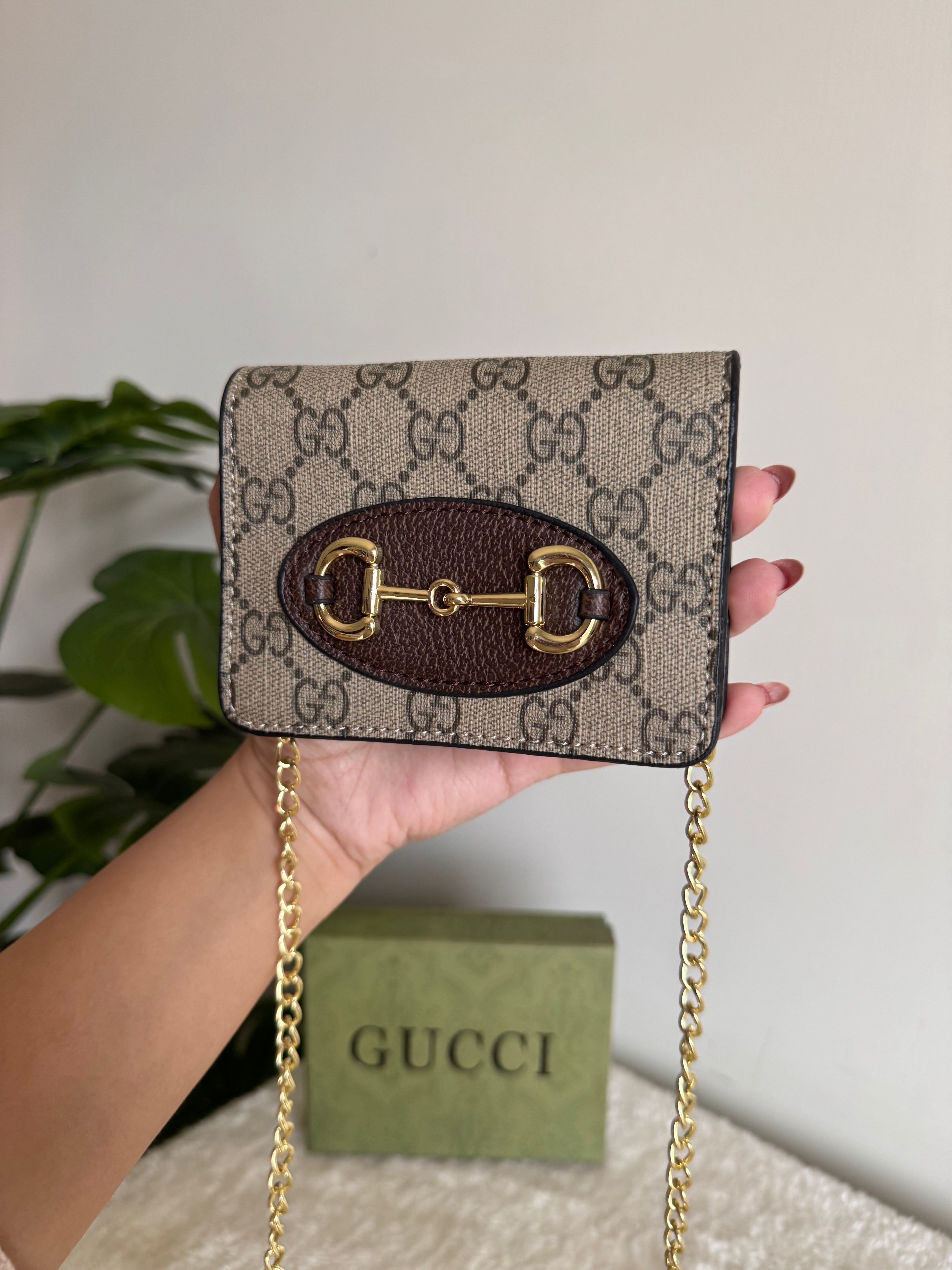 Gucci Wallet with Detachable Chain - Dark Brown